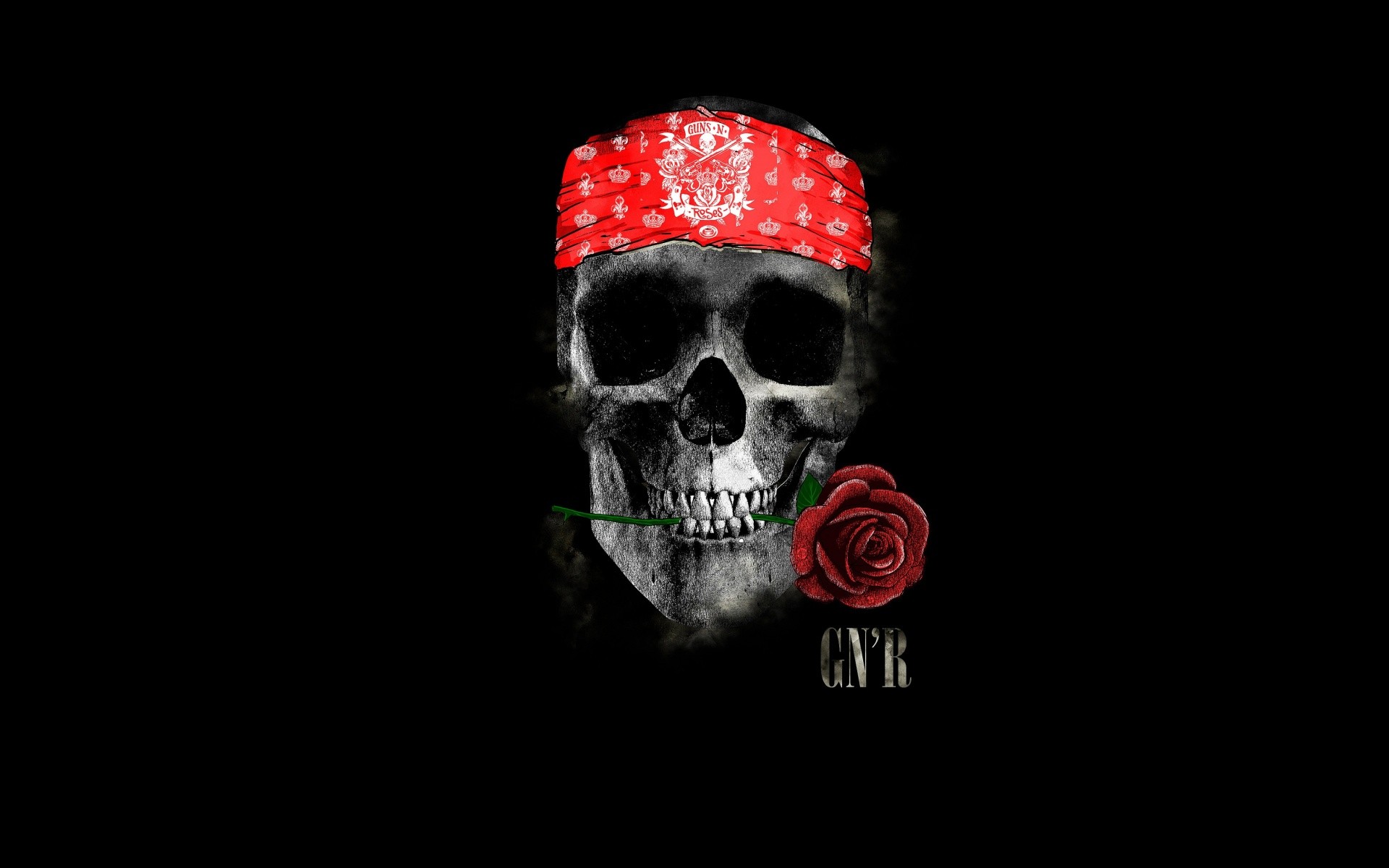 Skull Rose Minimalism Guns N Roses Headband Rock And Roll 1920x1200