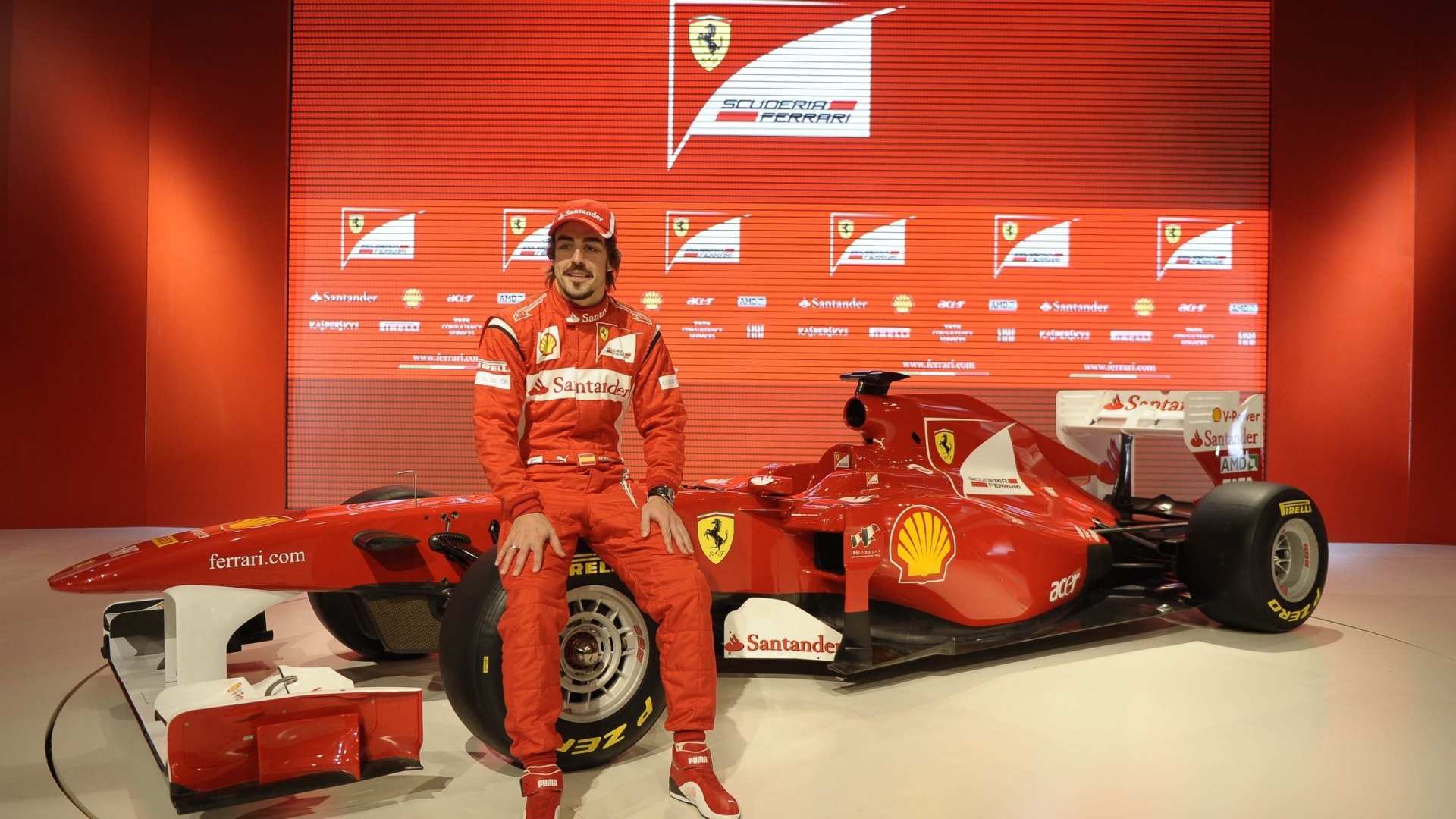 Ferrari Sport Fernando Alonso Racing Formula 1 Red Spanish 1920x1080