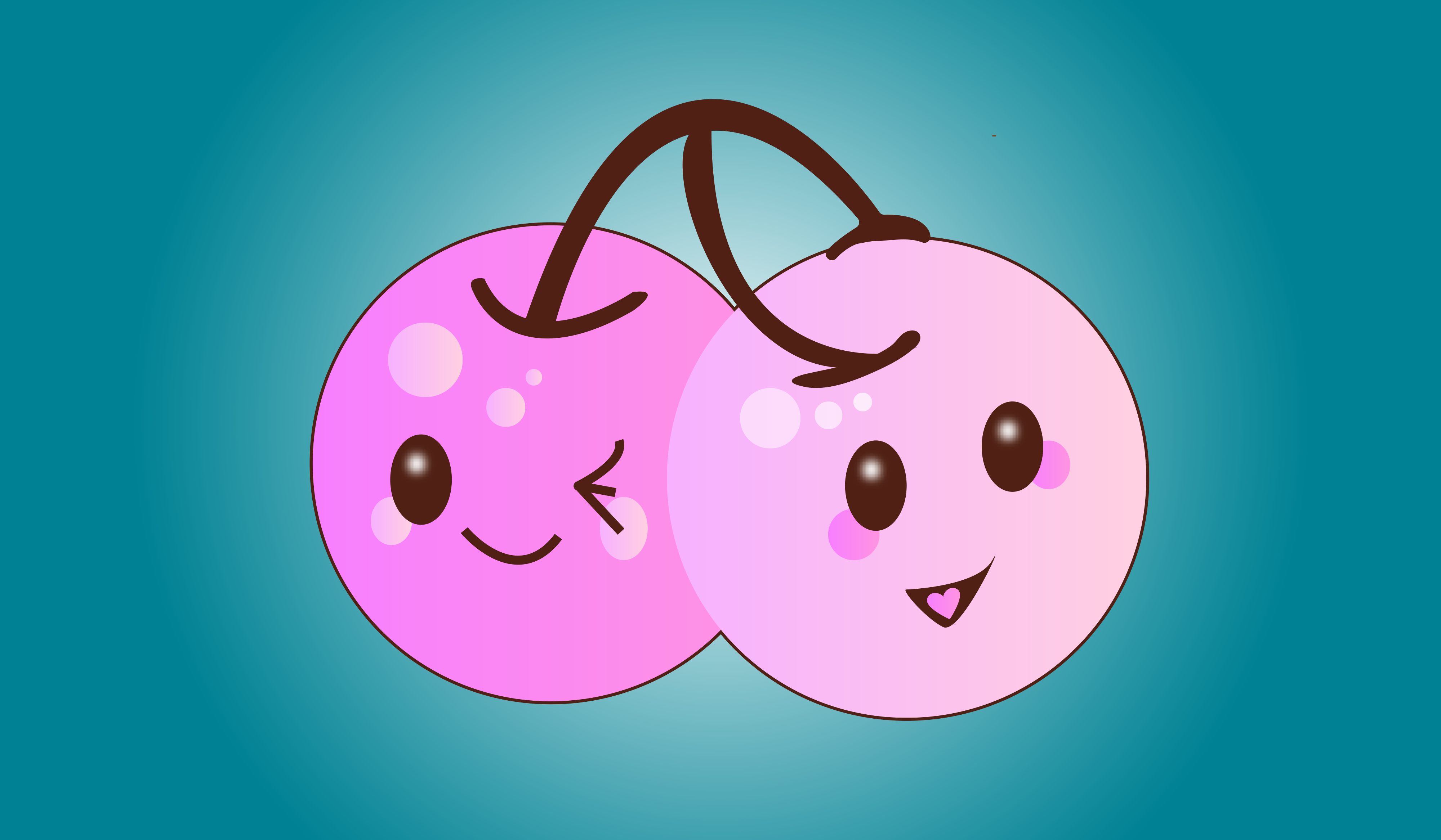 Adobe Illustrator Artwork Emoticons Cherries Food 4000x2333