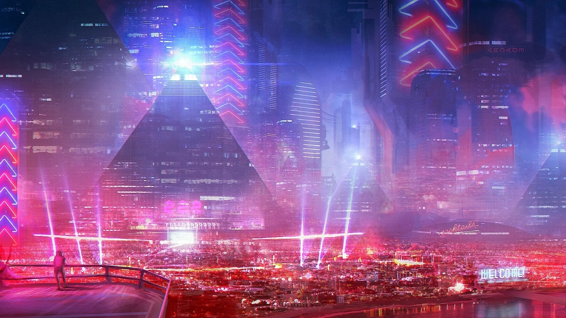 City Cyberpunk Science Fiction Futuristic City Futuristic Cityscape TheFatRat 1920x1080