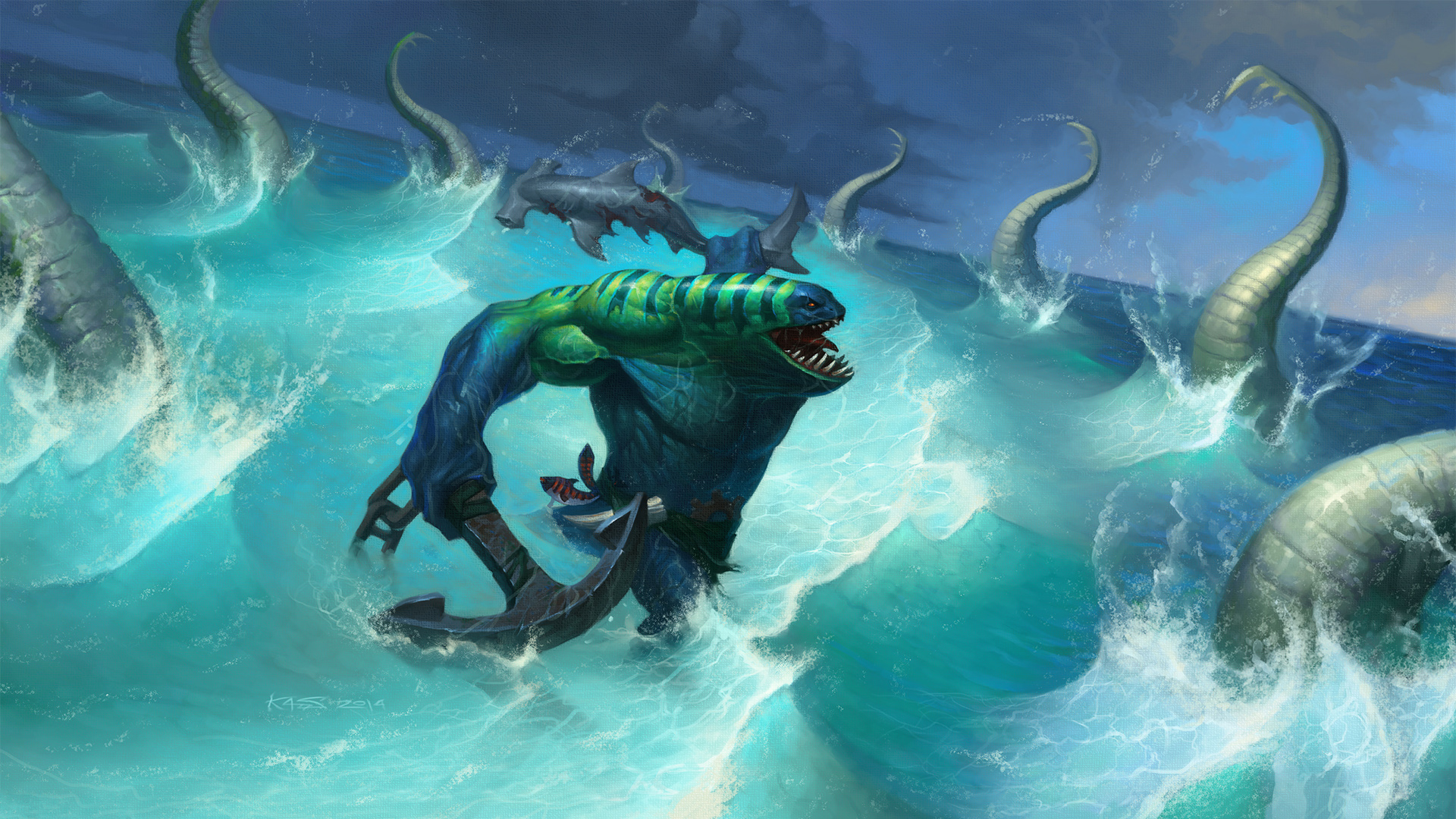 DotA 2 Tidehunter DotA 2 Warrior Shark 1920x1080