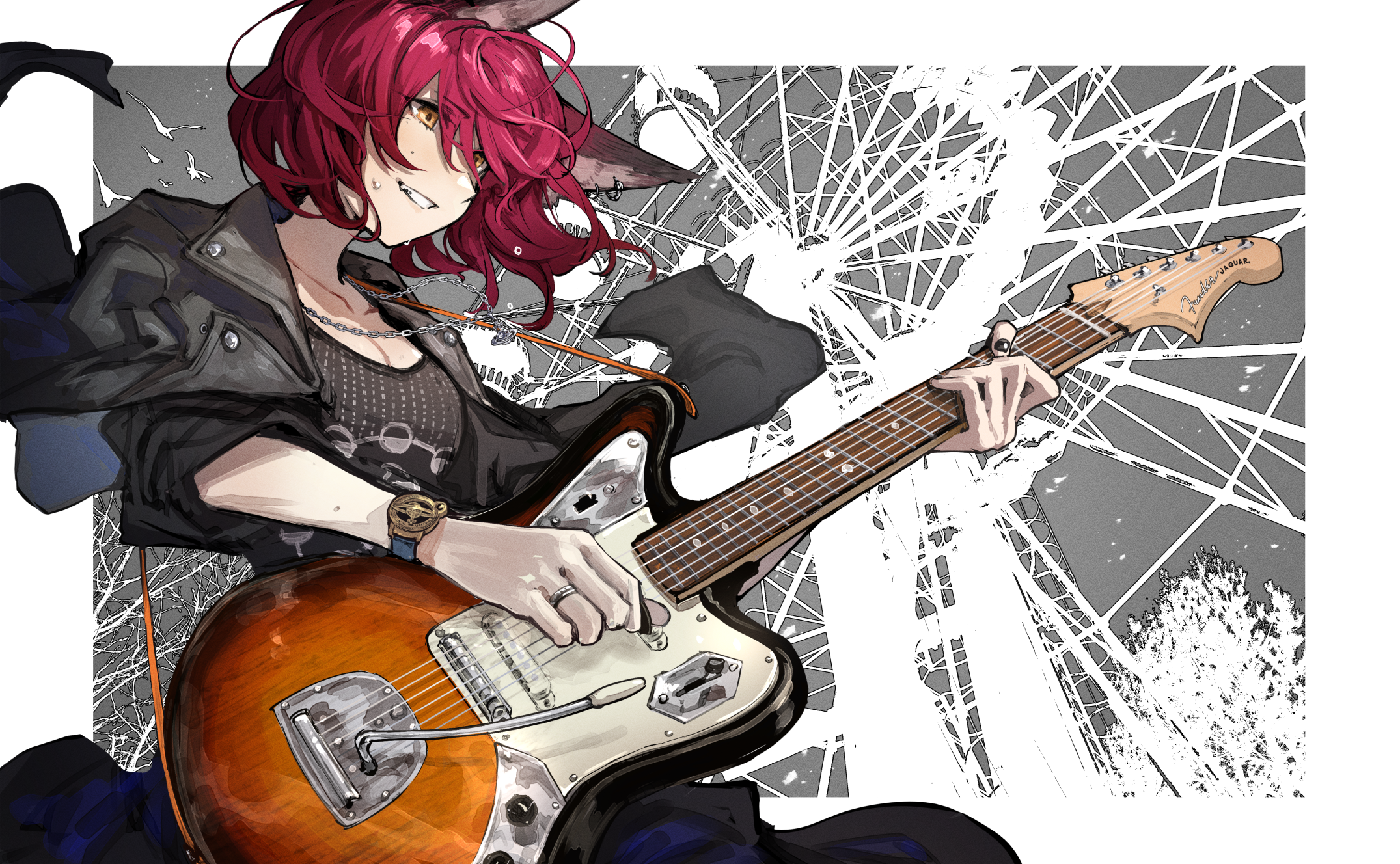 Anime Girls Anime Original Characters Guitar MEPHiST0 2151x1328