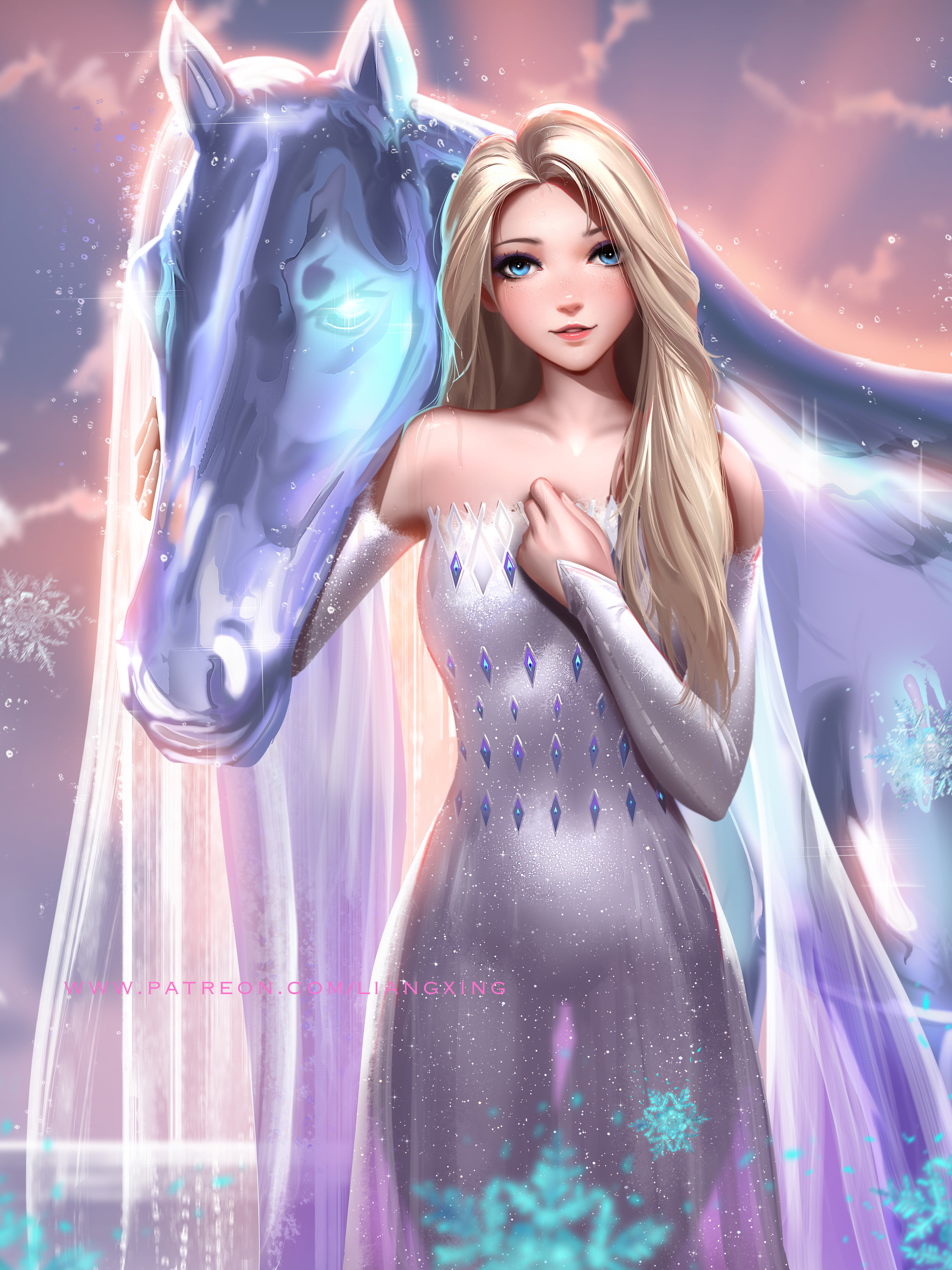 Elsa Frozen Movie Frozen 2 Movies Disney Disney Princesses Portrait Display Blonde Long Hair Blue Ey 3000x4000