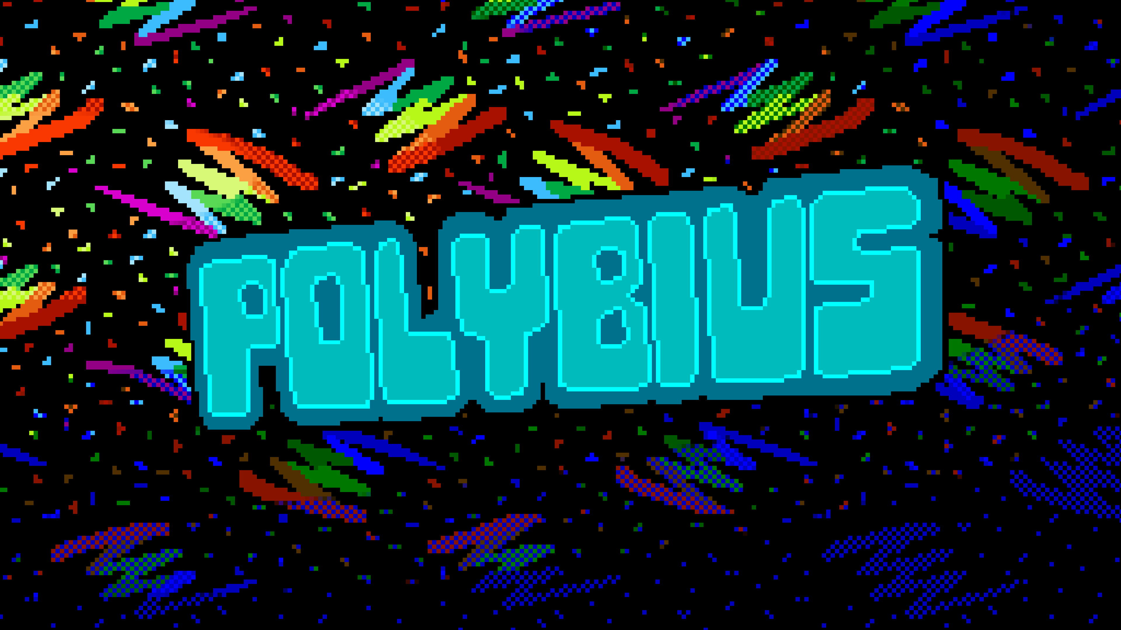 Polybius Artwork Pixels Cyan Colorful 3840x2160