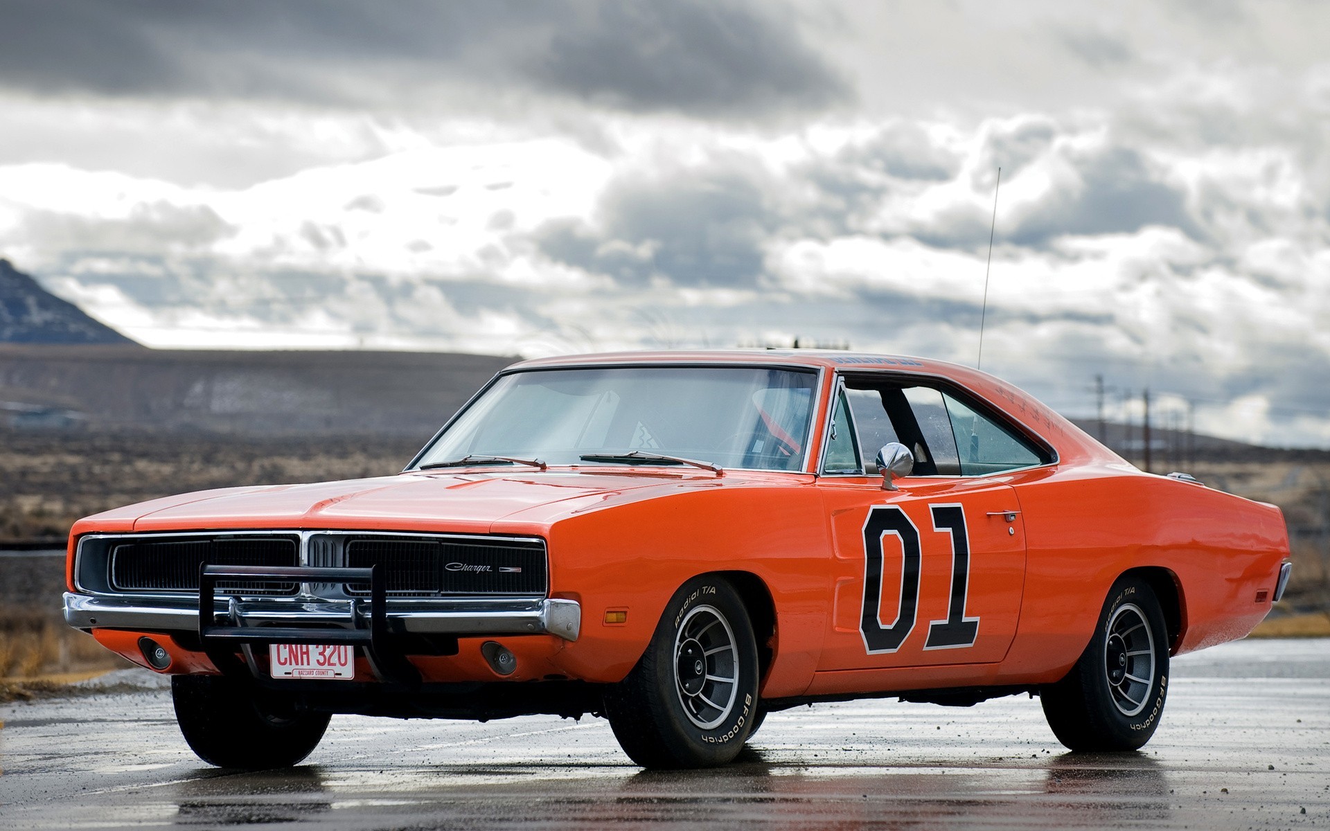 Car Dodge Charger General Lee Orange Cars Vehicle Pop Up Headlights 1920x1200