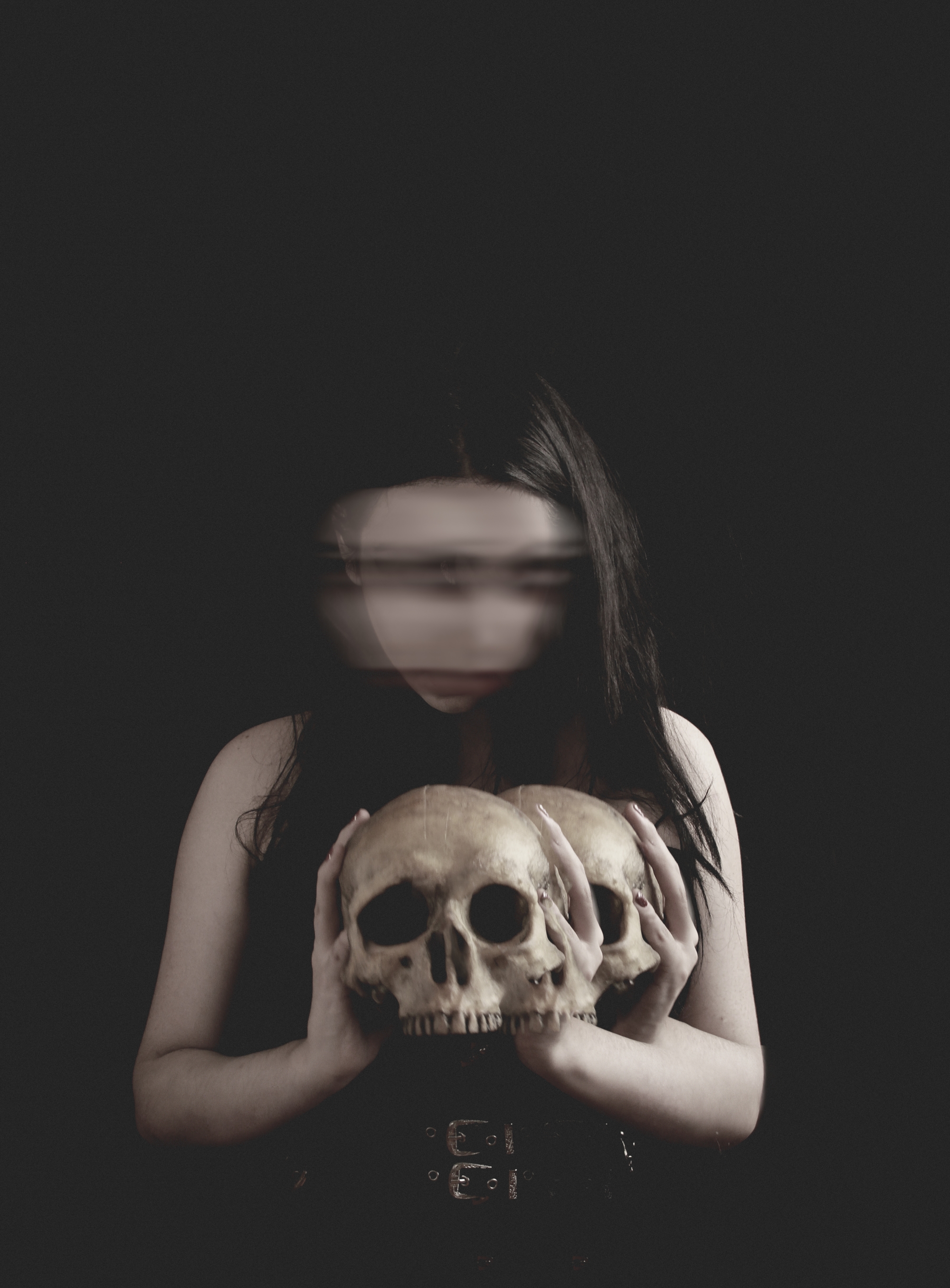 Gothic Women Motion Blur Skull Goths Frontal View 2000x2711