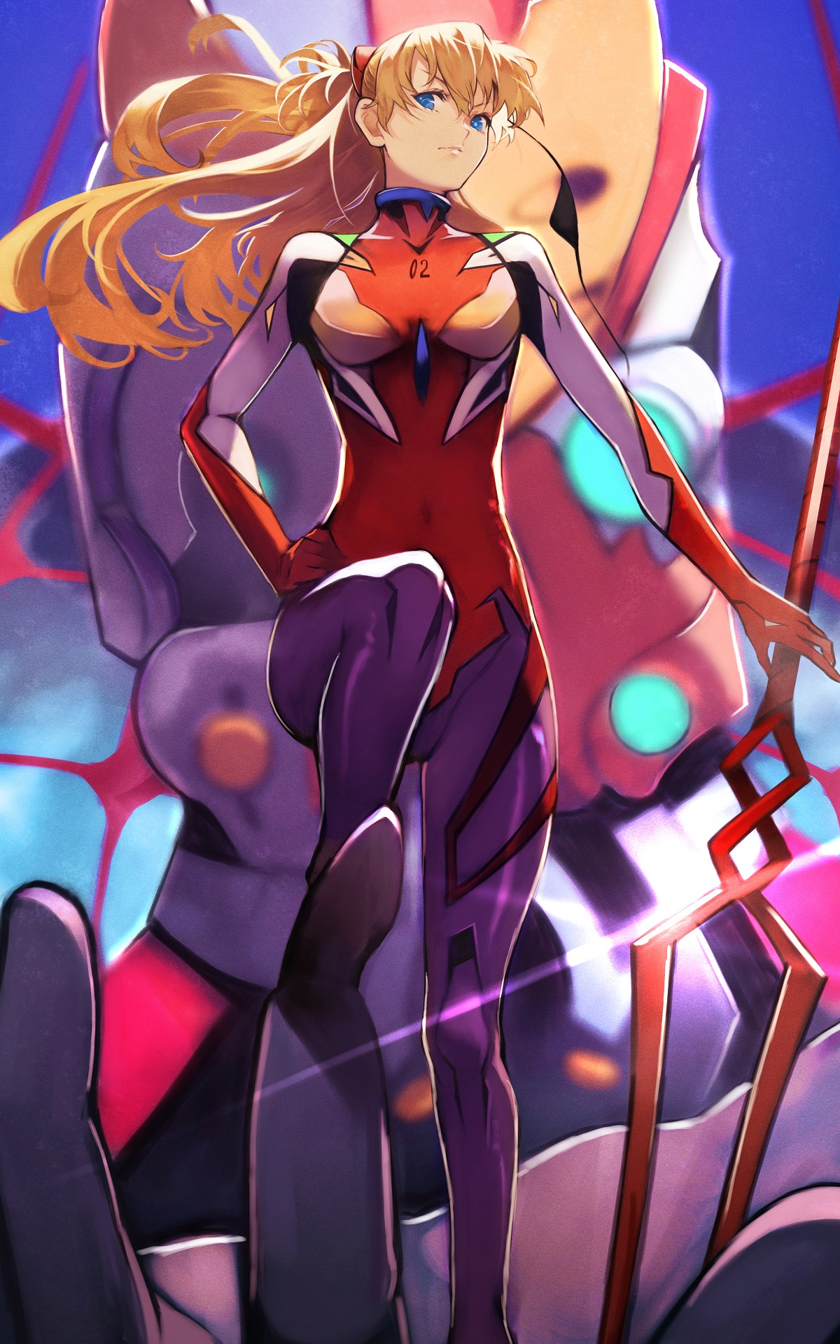 Anime Anime Girls Long Hair Blonde Blue Eyes Neon Genesis Evangelion Asuka Langley Shikinami Yoshi55 1200x1920