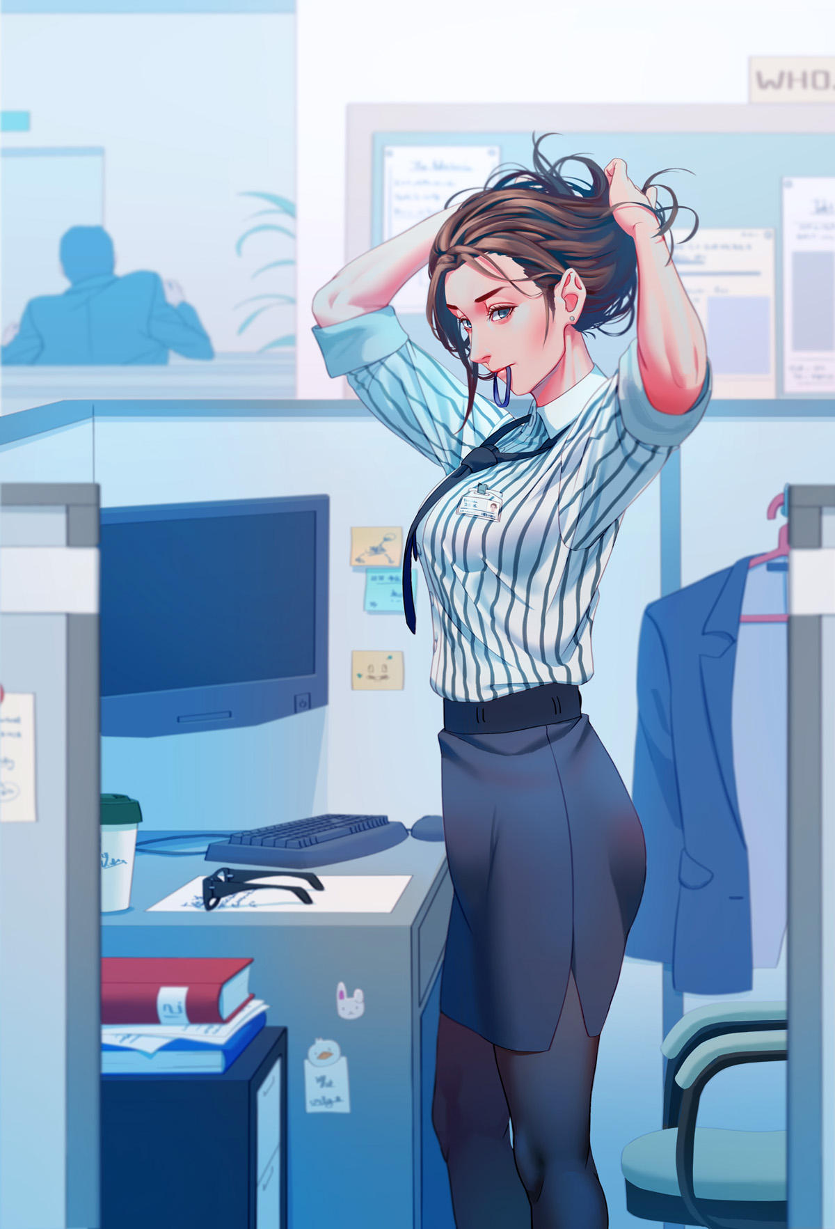 Anime Girls Office Office Girl Office Uniform Anime 1200x1765