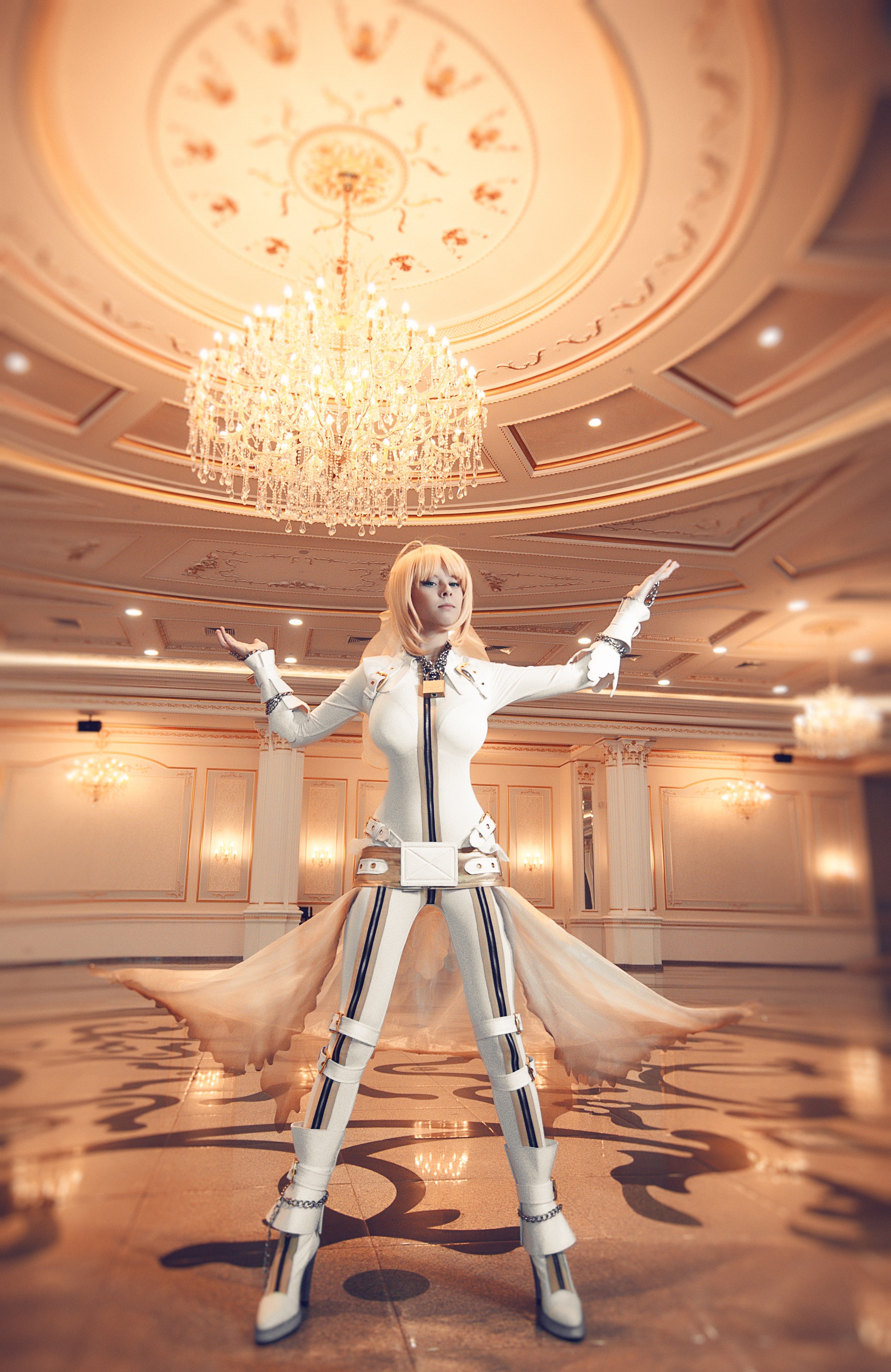 Suits Boots Cosplay Saber Bride Long Hair Blonde Blue Eyes Leather Boots Leather Clothing Ballroom H 3148x4847