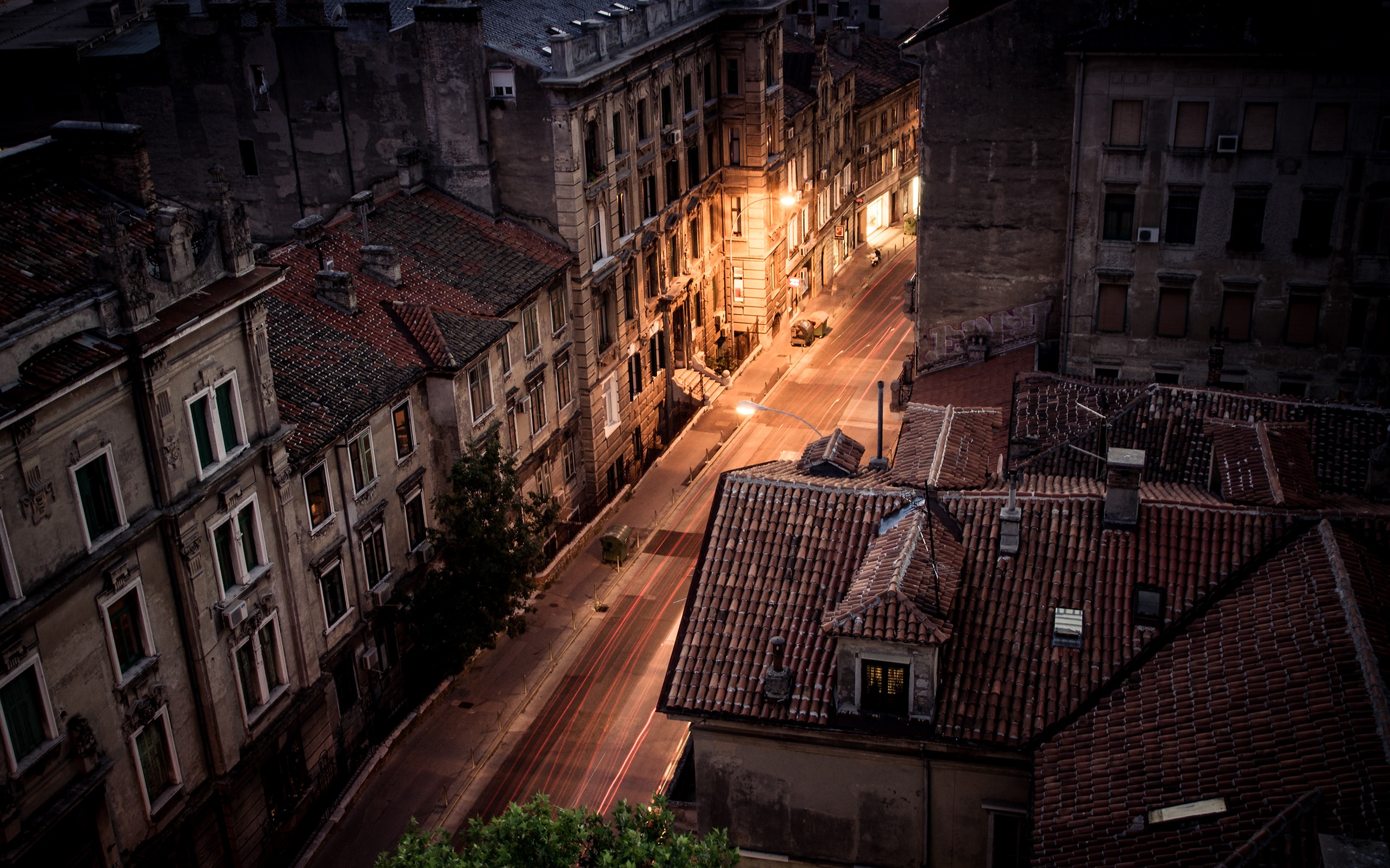 Street Croatia Building Street Light Rijeka Cityscape Rooftops Night Lights 2560x1600