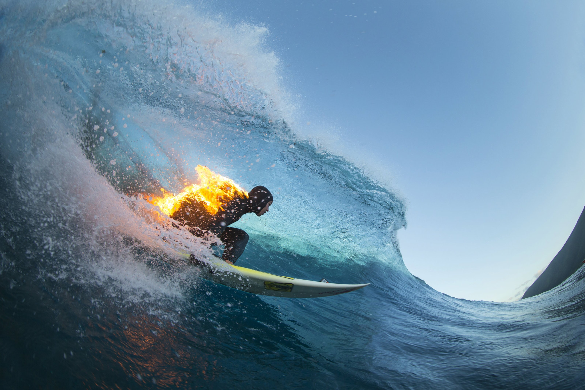 Photography Surfing Waves Fire Surfboards 2048x1365