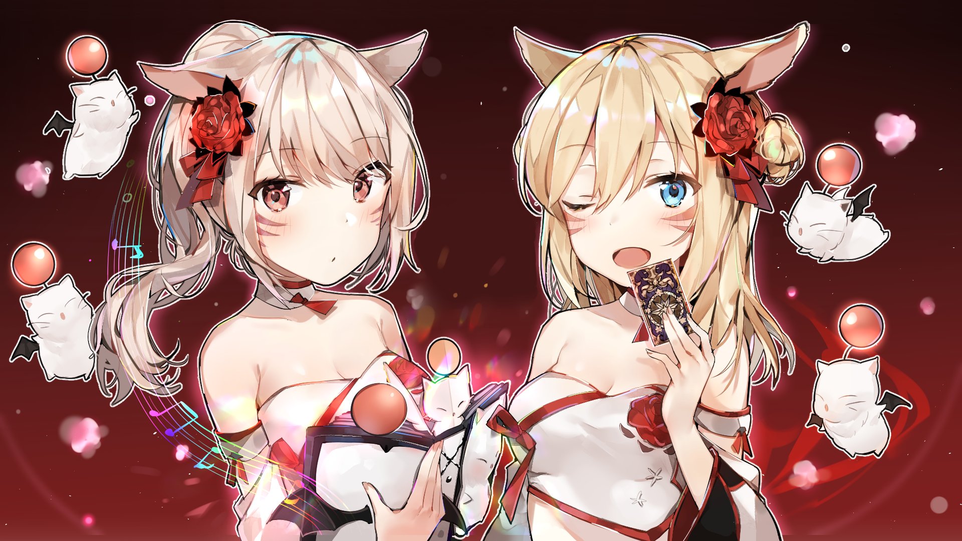 Anime Anime Girls Gamer Grill Comic Art Comic Girls Series Animal Ears Final Fantasy XiV A Realm Reb 1920x1080