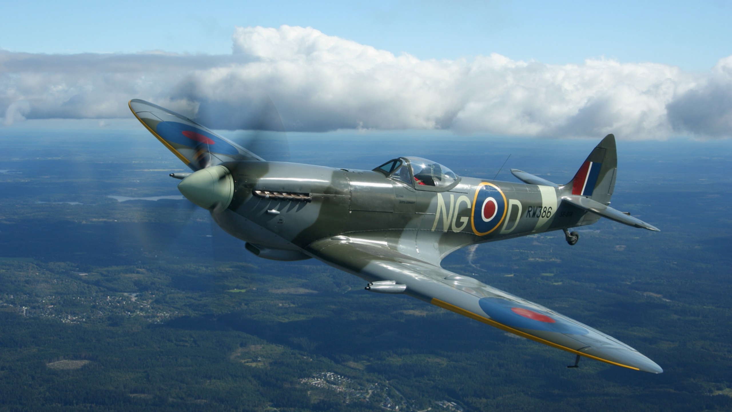 Airplane Spitfire World War Ii Royal Airforce Aircraft 2560x1440