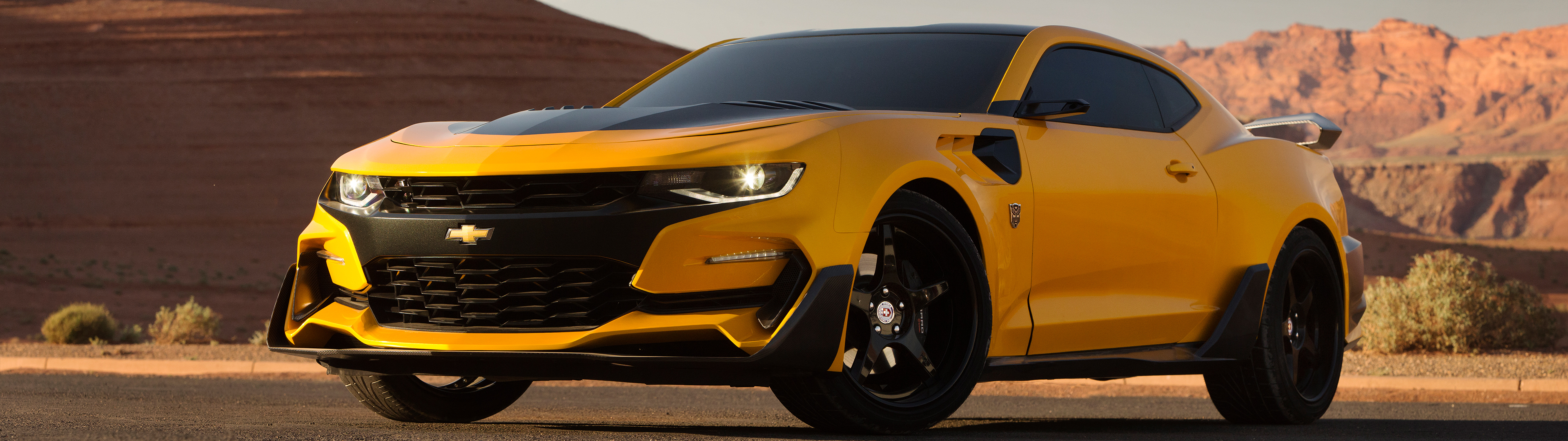 Transformers The Last Knight Bumblebee Chevrolet Camaro Bumblebee Multiple Display Dual Monitors Che 3840x1080
