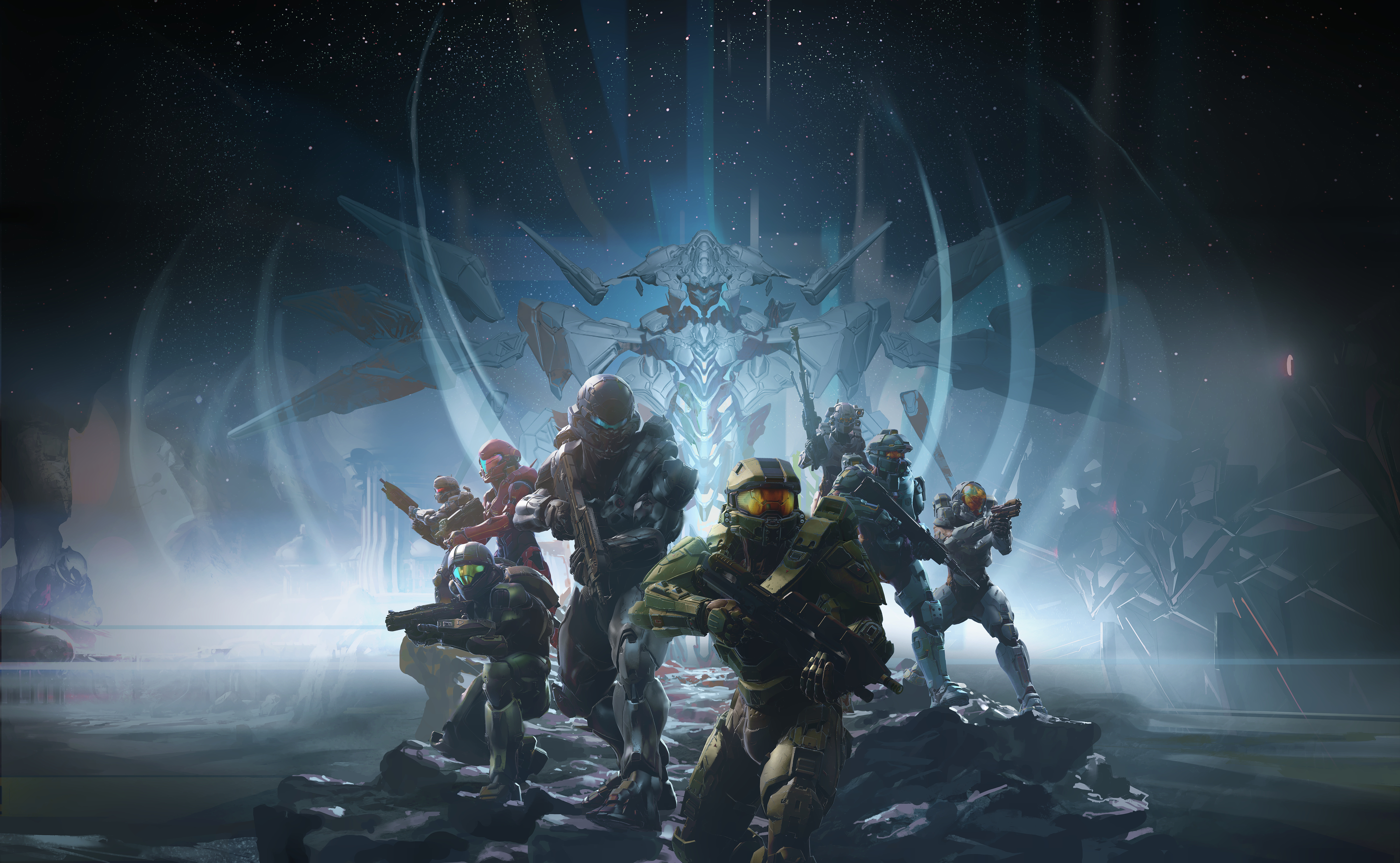 Video Games Halo Science Fiction Halo 5 Guardians Master Chief Spartans Halo Digital Art Spartan Loc 8000x4930