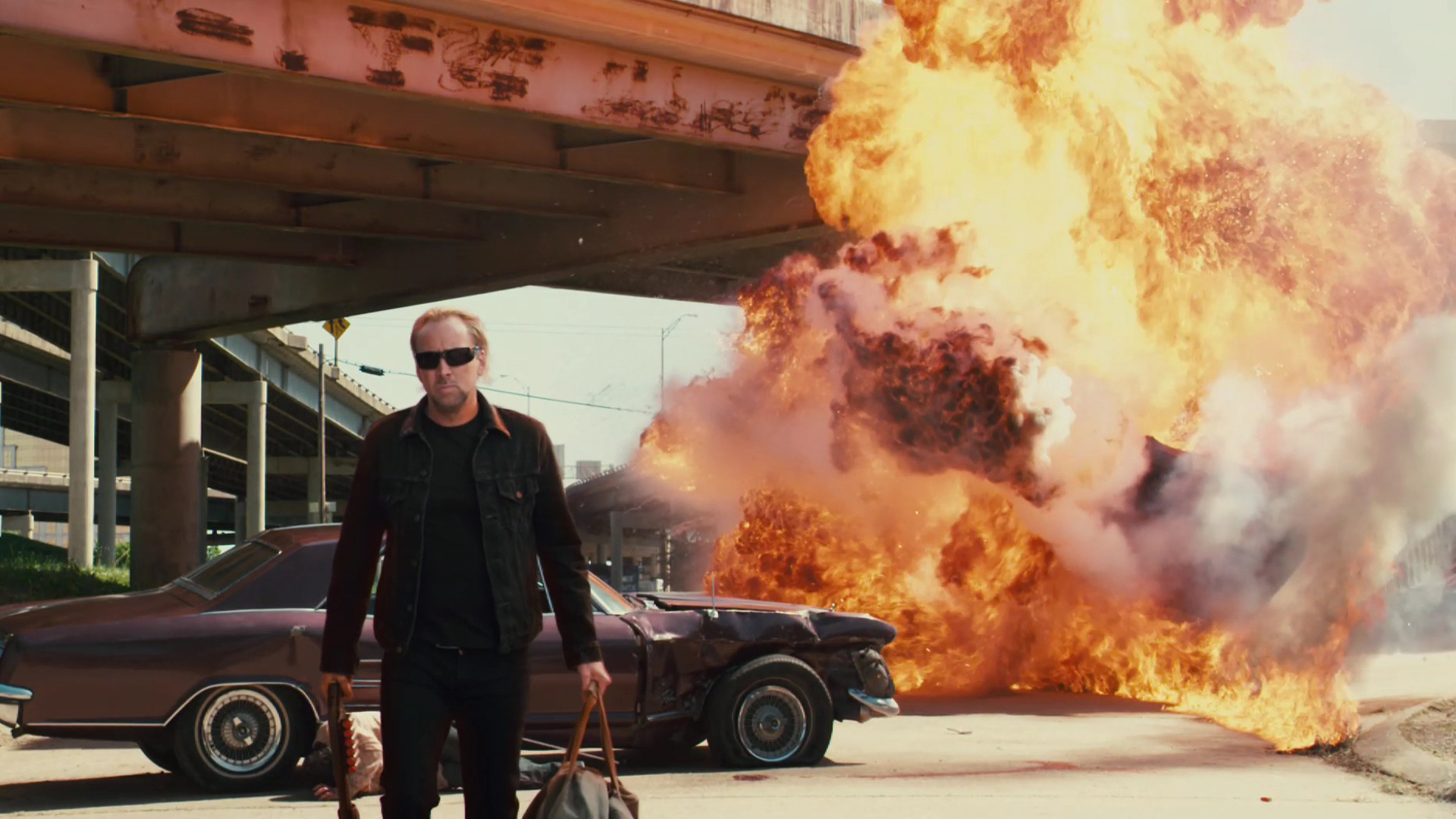 Drive Angry Explosion Fire Nicolas Cage 1920x1080