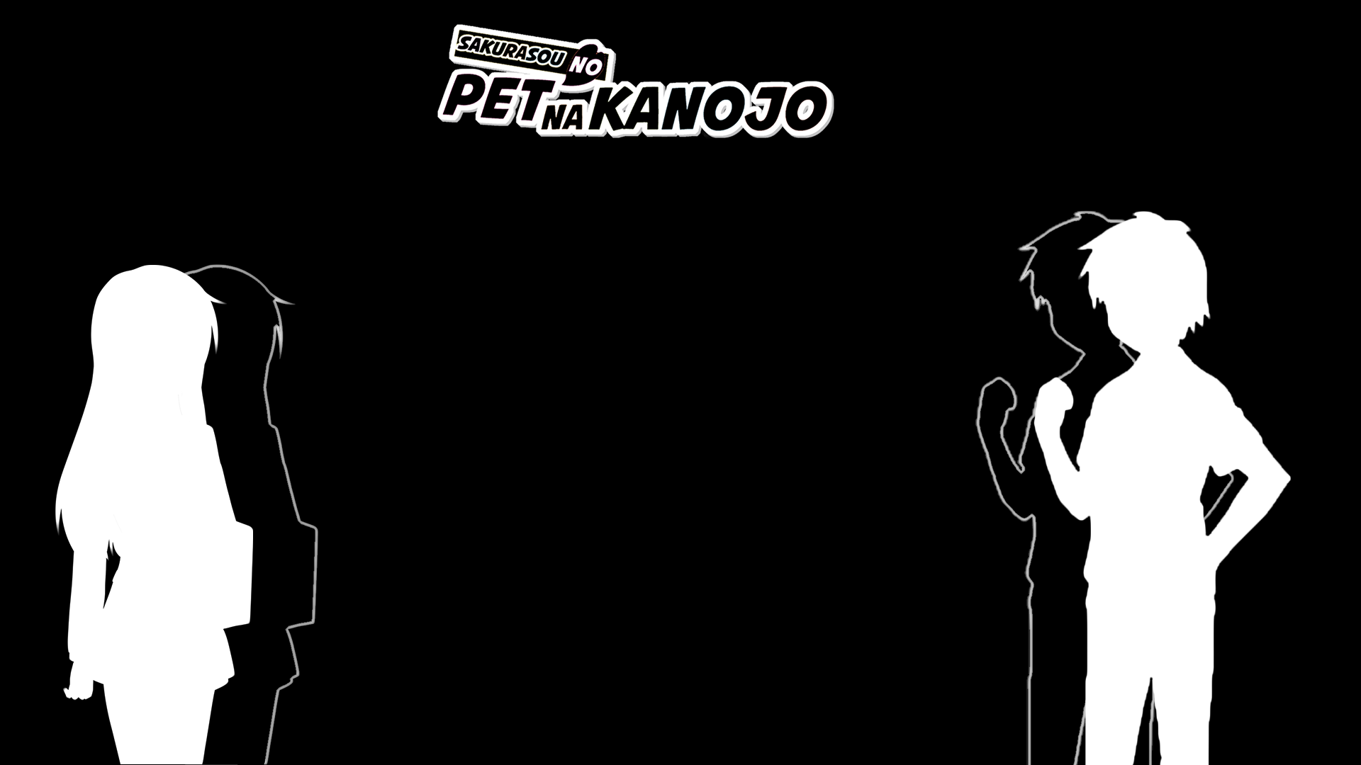 Anime Sakurasou No Pet Na Kanojo Shiina Mashiro Kanda Sorata Black Background Black White Anime Boys 1920x1080