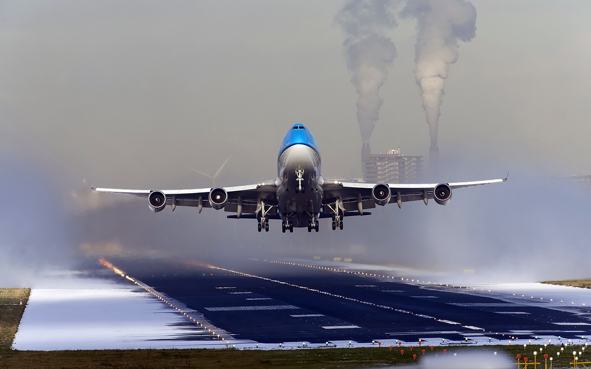 Boeing 747 Boeing Aircraft Smoke Vehicle 1920x1200