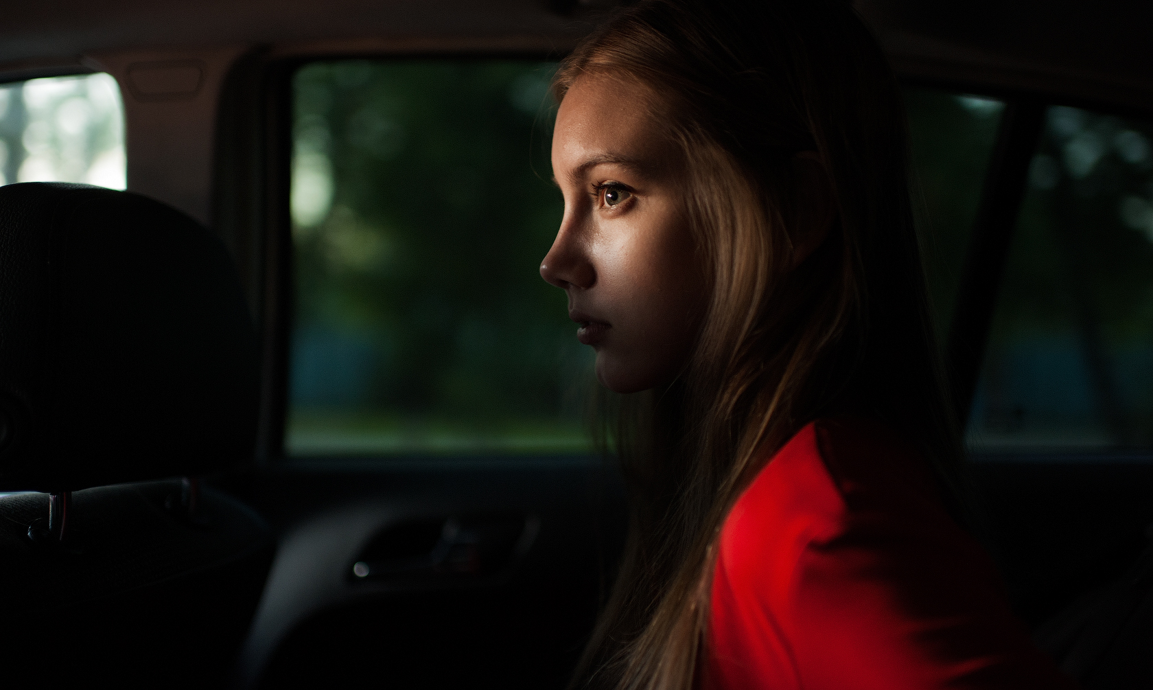 Marat Safin Women Model Inside A Car Depth Of Field Profile Portrait 1680x1005