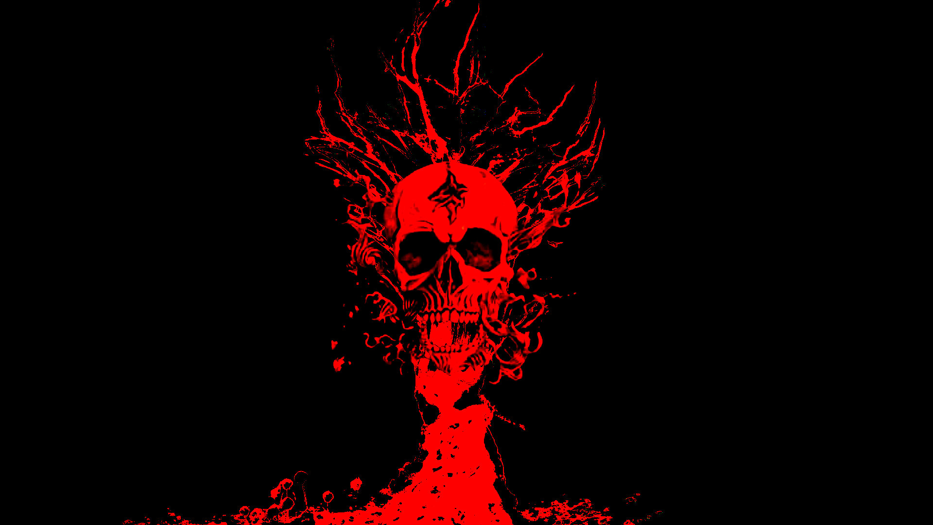Red Skull Horror Scary Hell 1920x1080