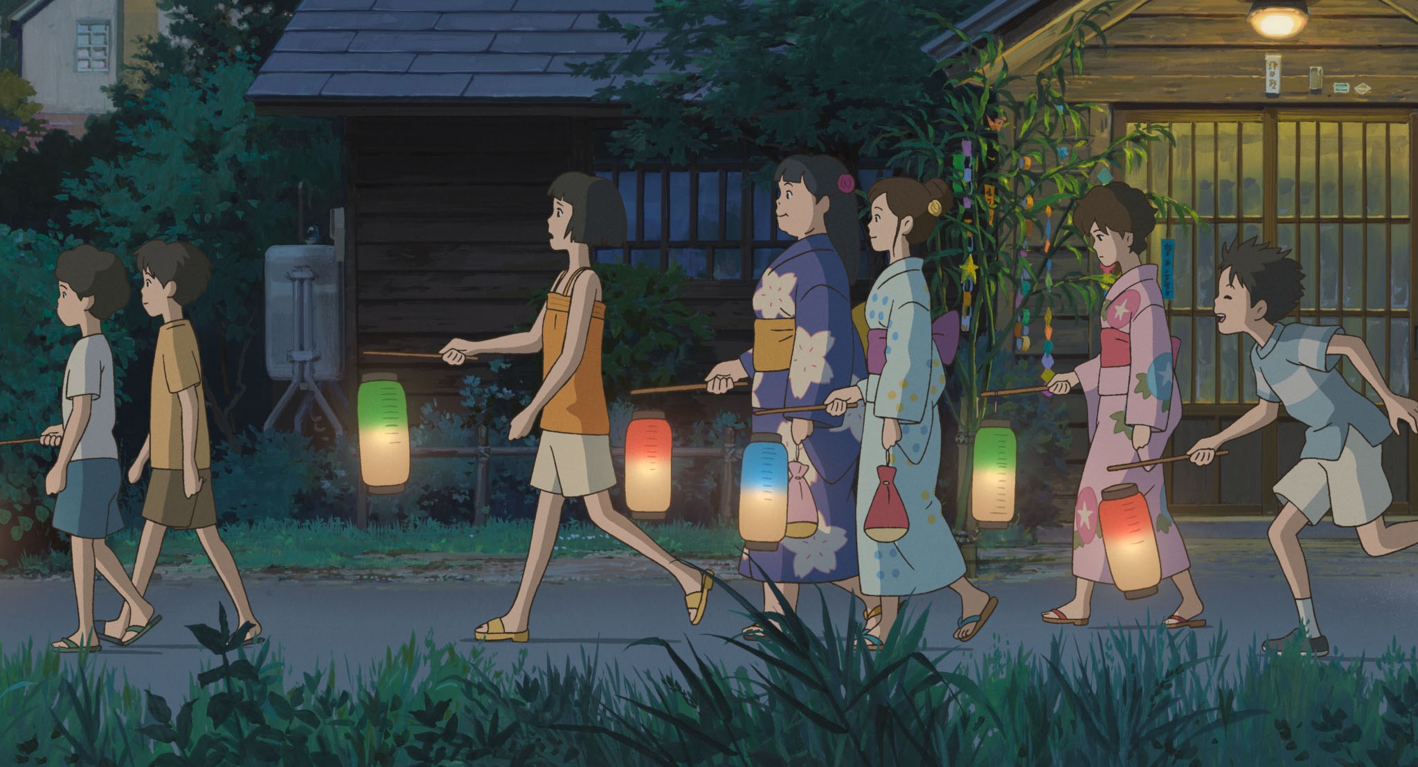 When Marnie Was There Children Anime Girls Night Lantern Kimono 2048x1108