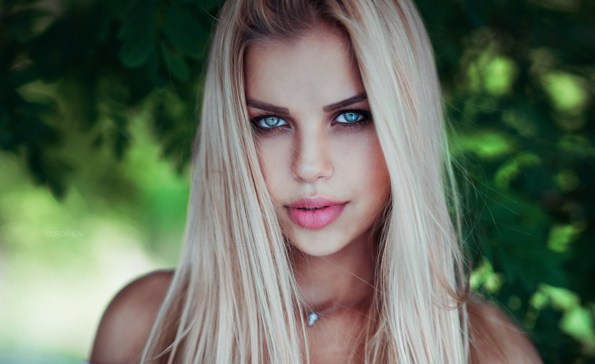 Women Blonde Face Portrait Ivan Gorokhov 2048x1254