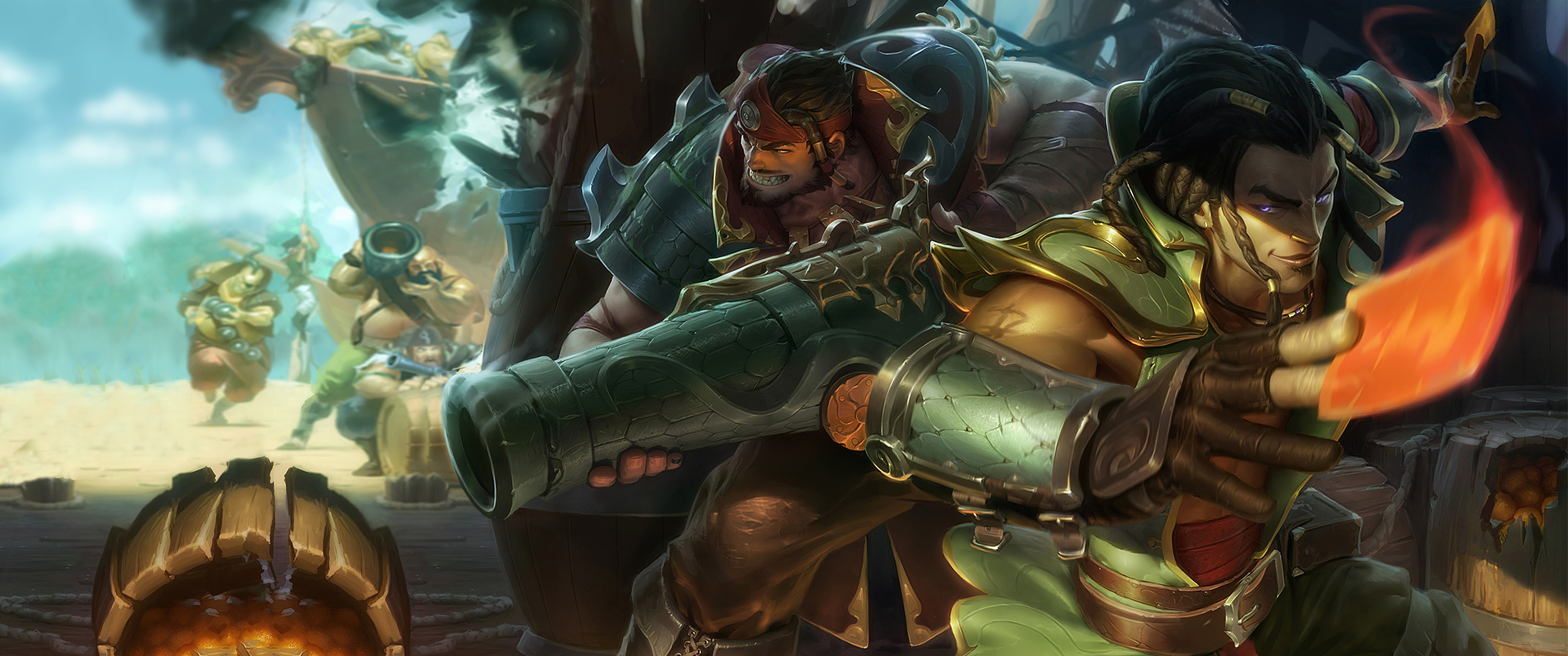 Graves League Of Legends Twisted Fate League Of Legends Pirate 3440x1440