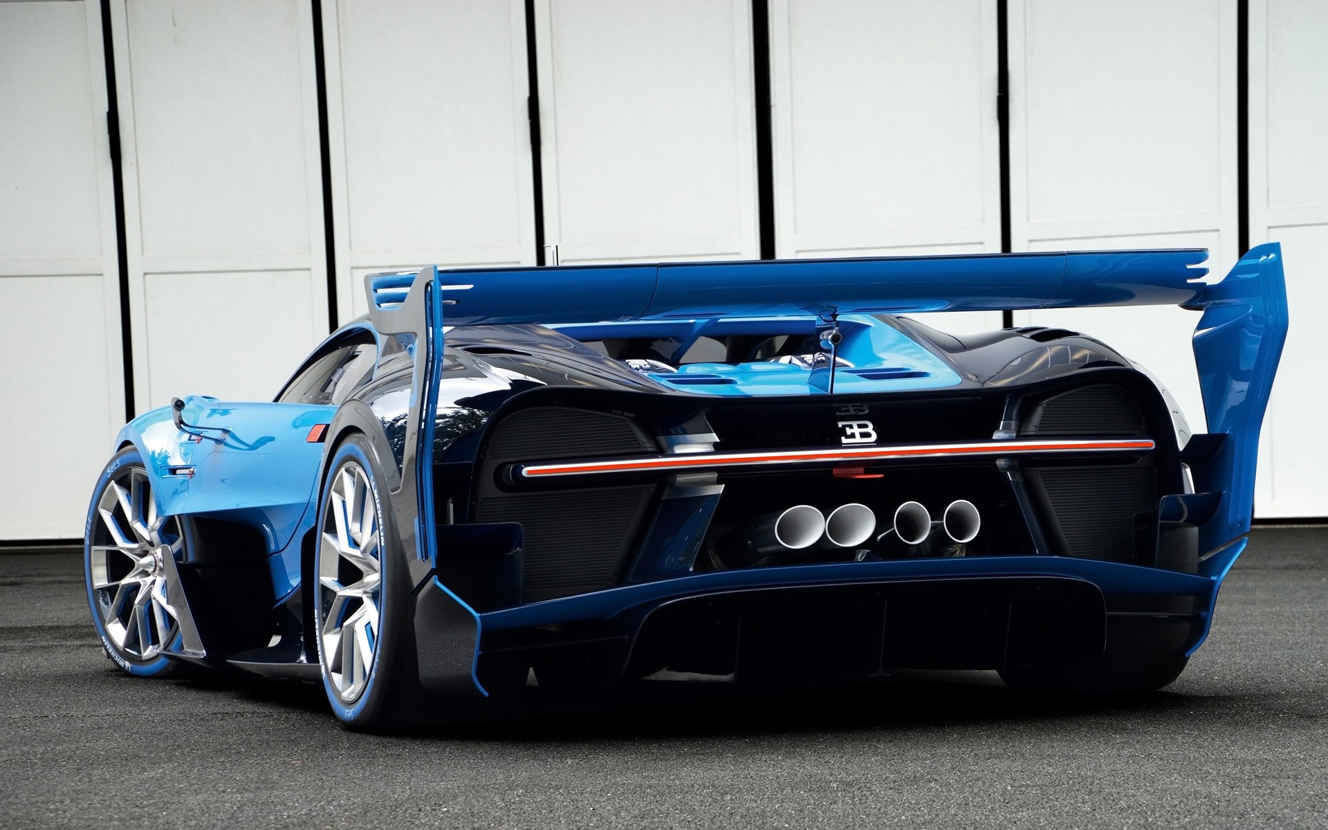 Bugatti Bugatti Vision Gran Turismo Car Rear View Blue Cars Vision Gran Turismo 1920x1200