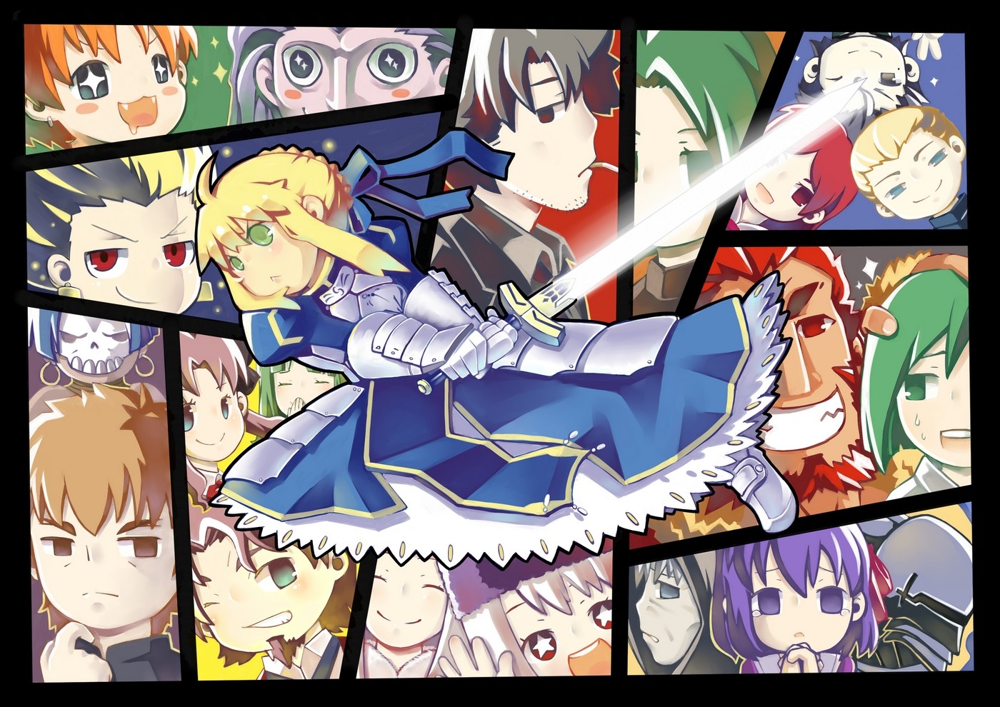 Fate Series Fate Zero Saber Gilgamesh Rider Fate Zero Kiritsugu Emiya Irisviel Von Einzbern Sakura M 1400x990