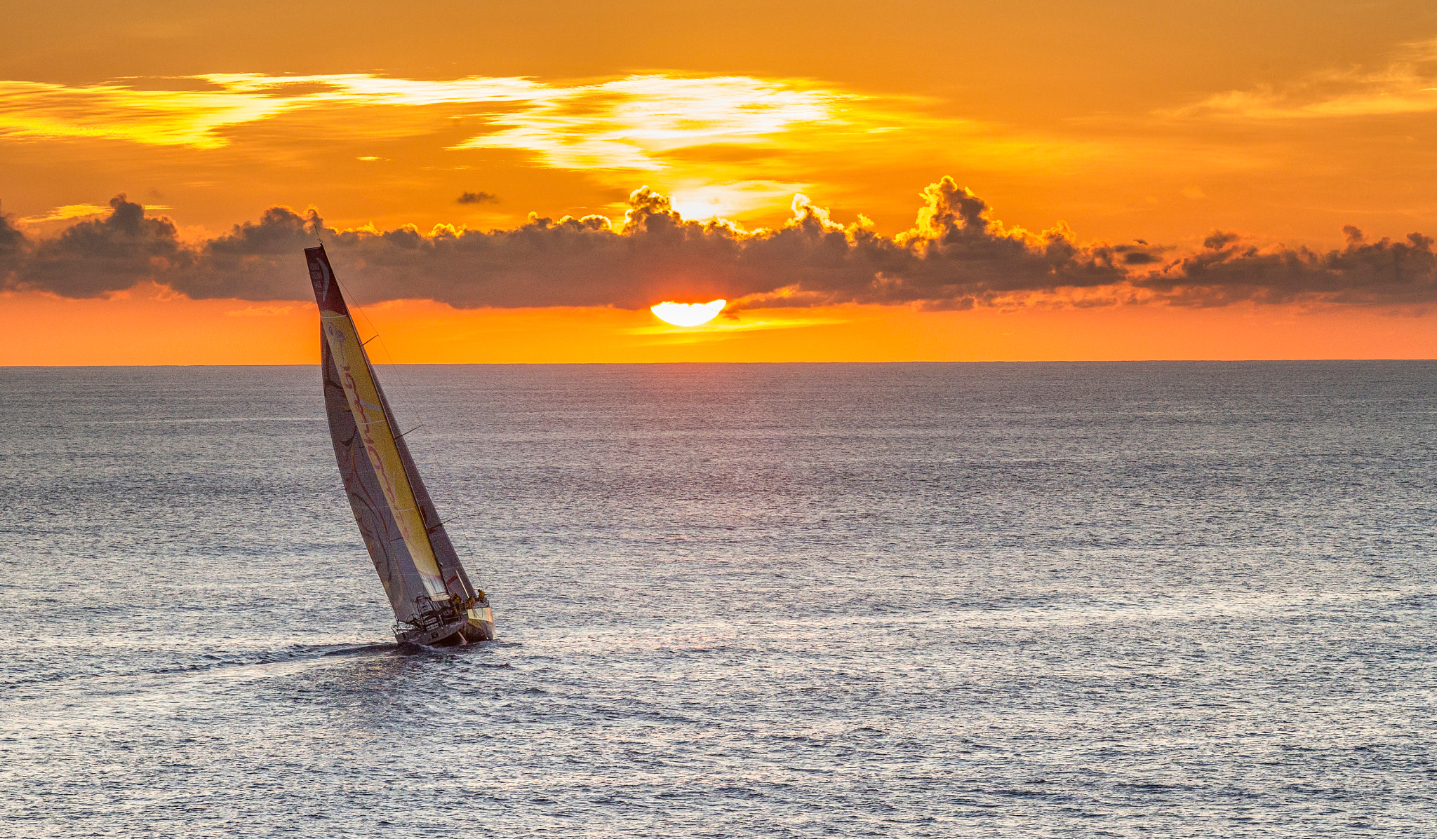 Photography Sailboats Sea Sunset 2048x1197