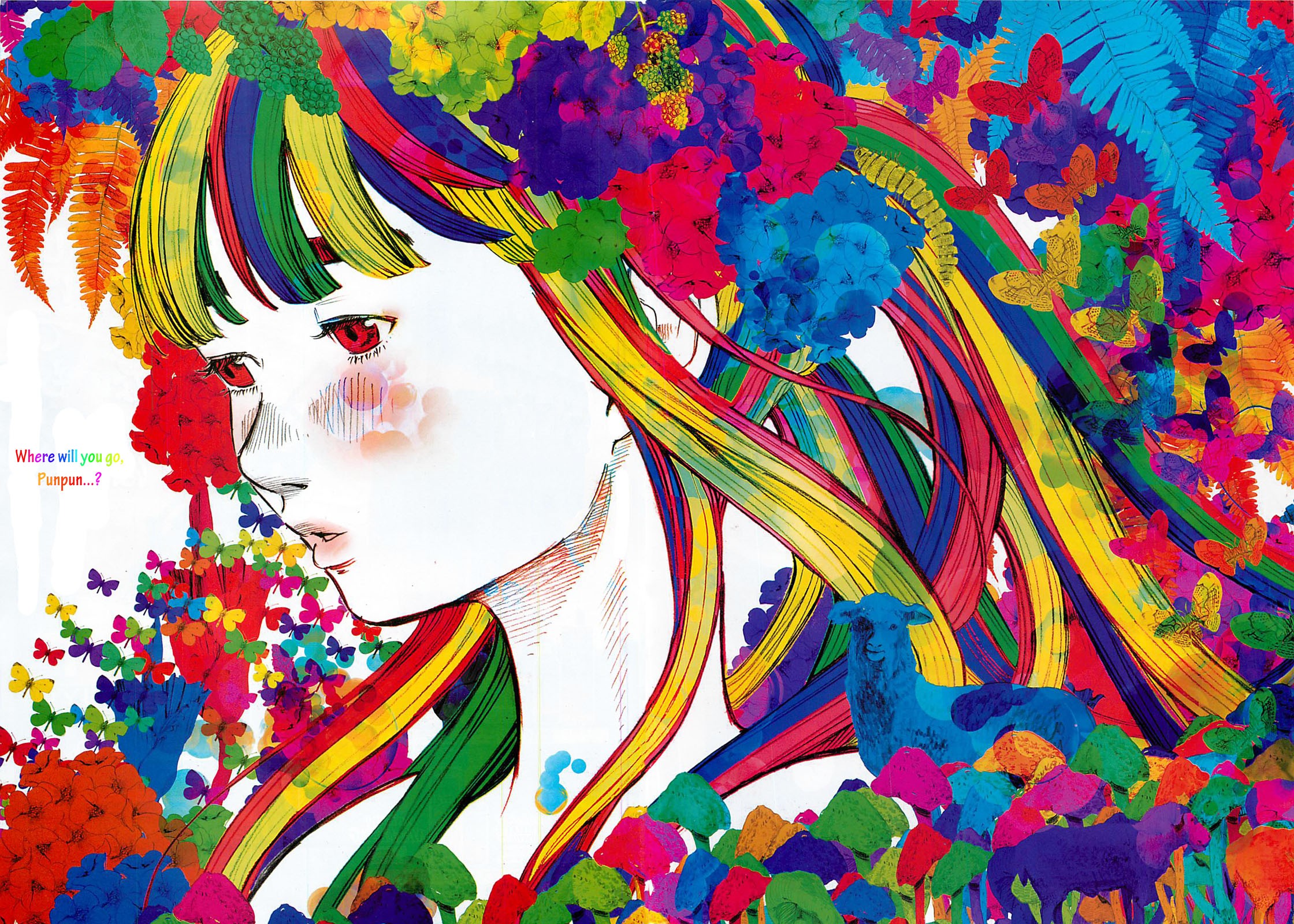 Anime Girls Manga Oyasumi Punpun Colorful Artwork 2240x1600