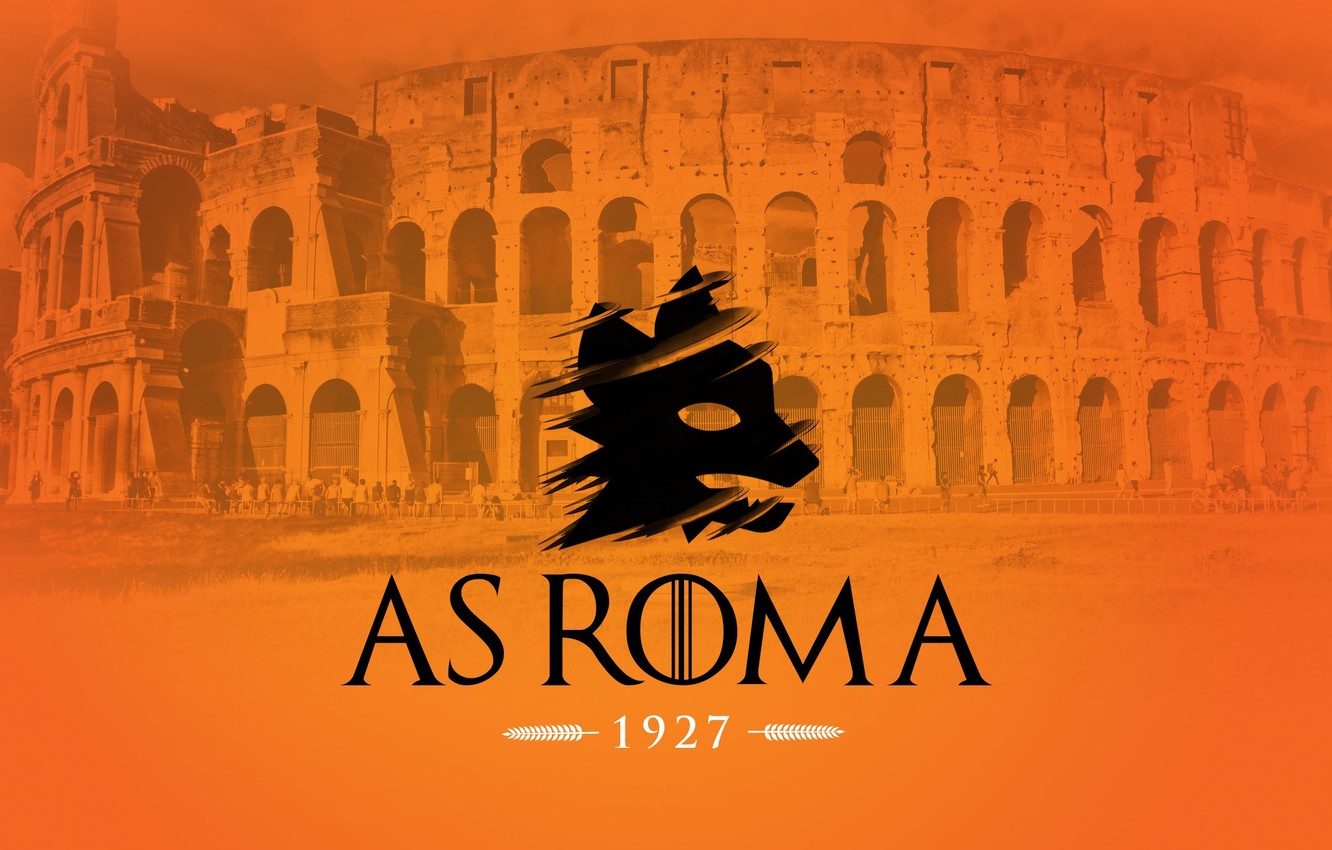 AS Roma ASR Logo Logotype Red Yellow Sport Football Colosseum Wolf Flag Corropolese Riomma 1332x850