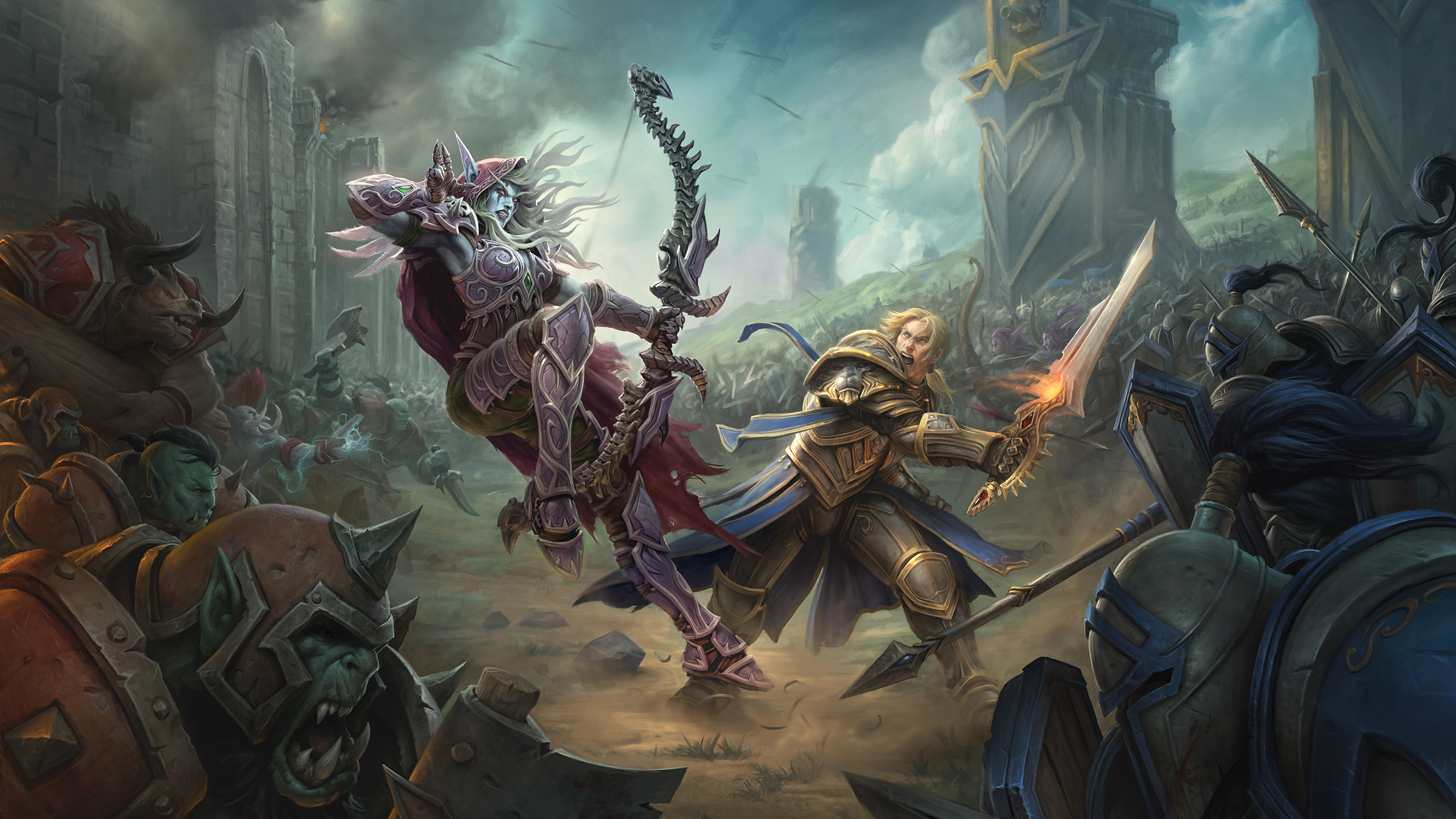 World Of Warcraft Battle For Azeroth Sylvanas Windrunner Anduin Wrynn Video Games World Of Warcraft  2560x1440
