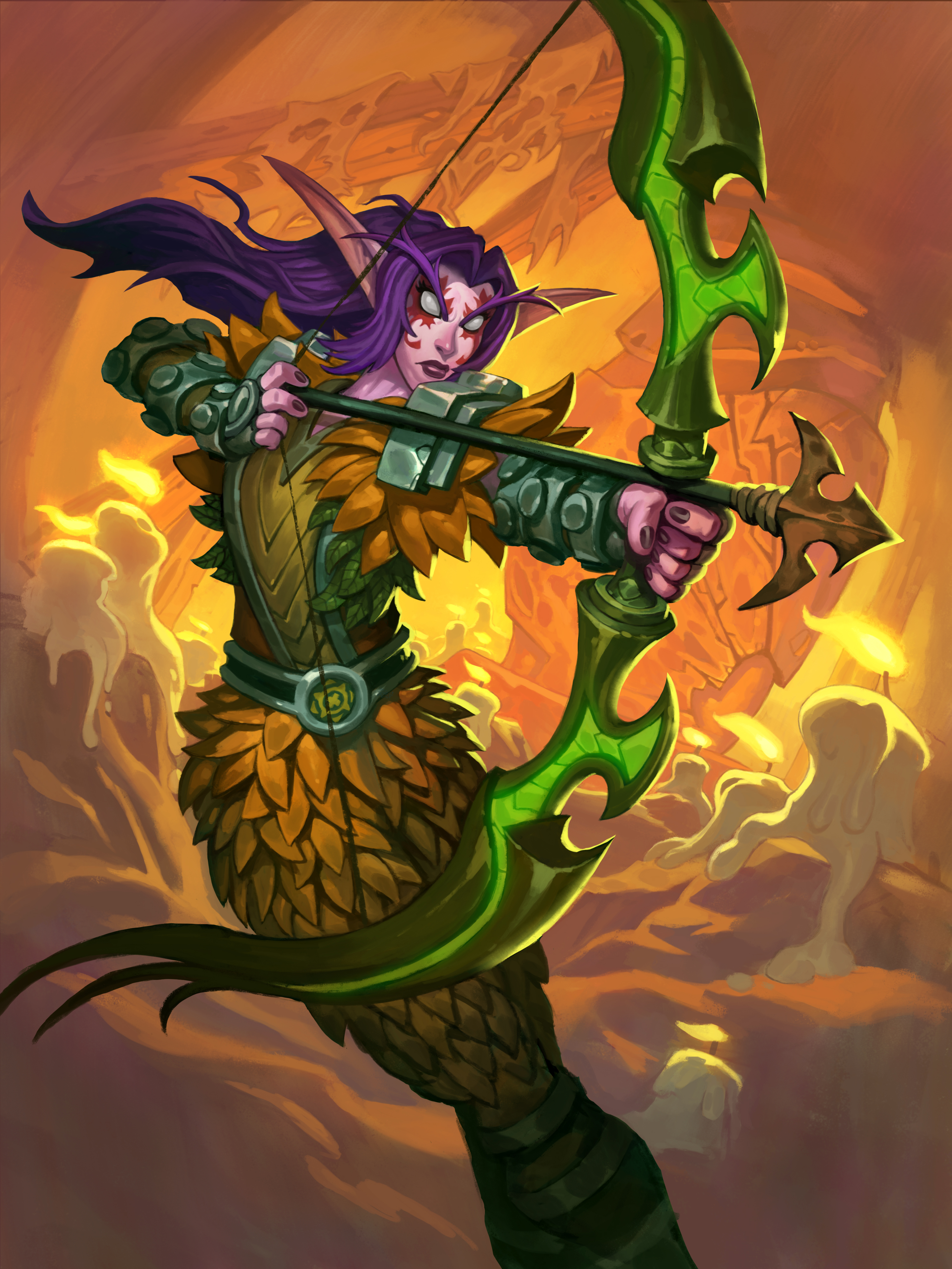 Hearthstone Heroes Of Warcraft Hearthstone Kobolds And Catacombs Fantasy Girl Purple Hair Bow PC Gam 3000x4000