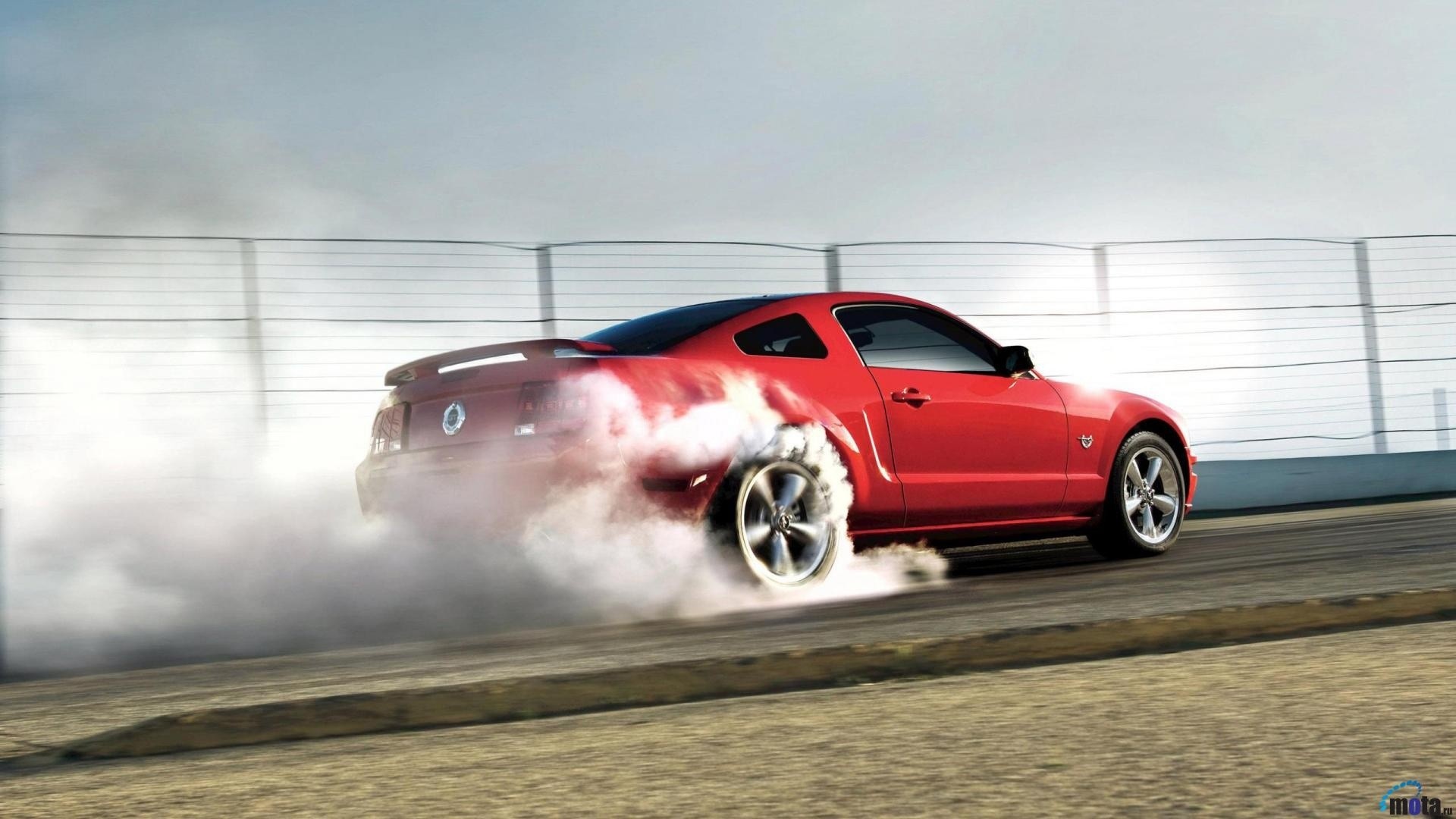 Shelby GT Car Shelby Red Cars Smoke Vehicle 1920x1080