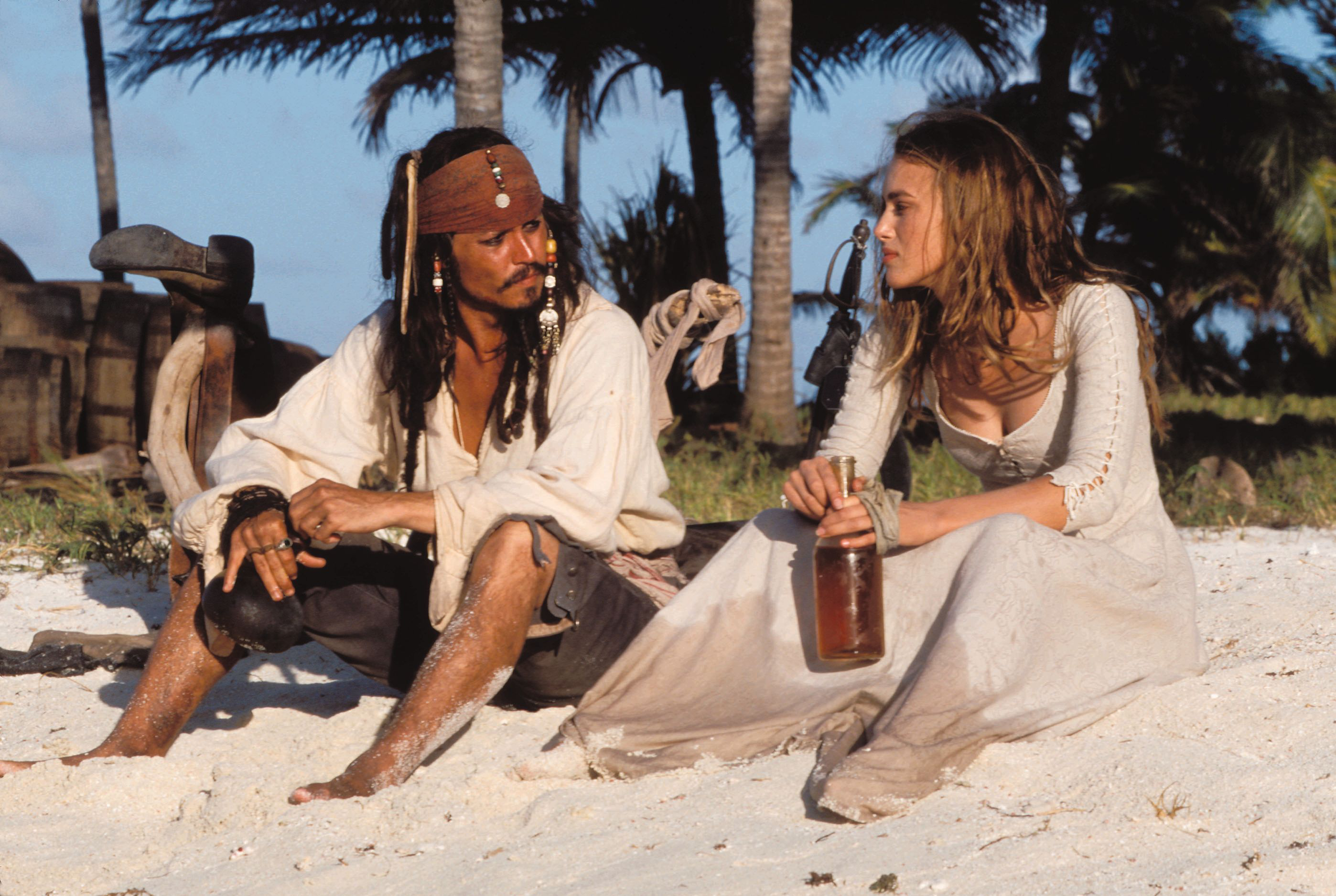 Johnny Depp Jack Sparrow Keira Knightley Elizabeth Swann 2796x1876