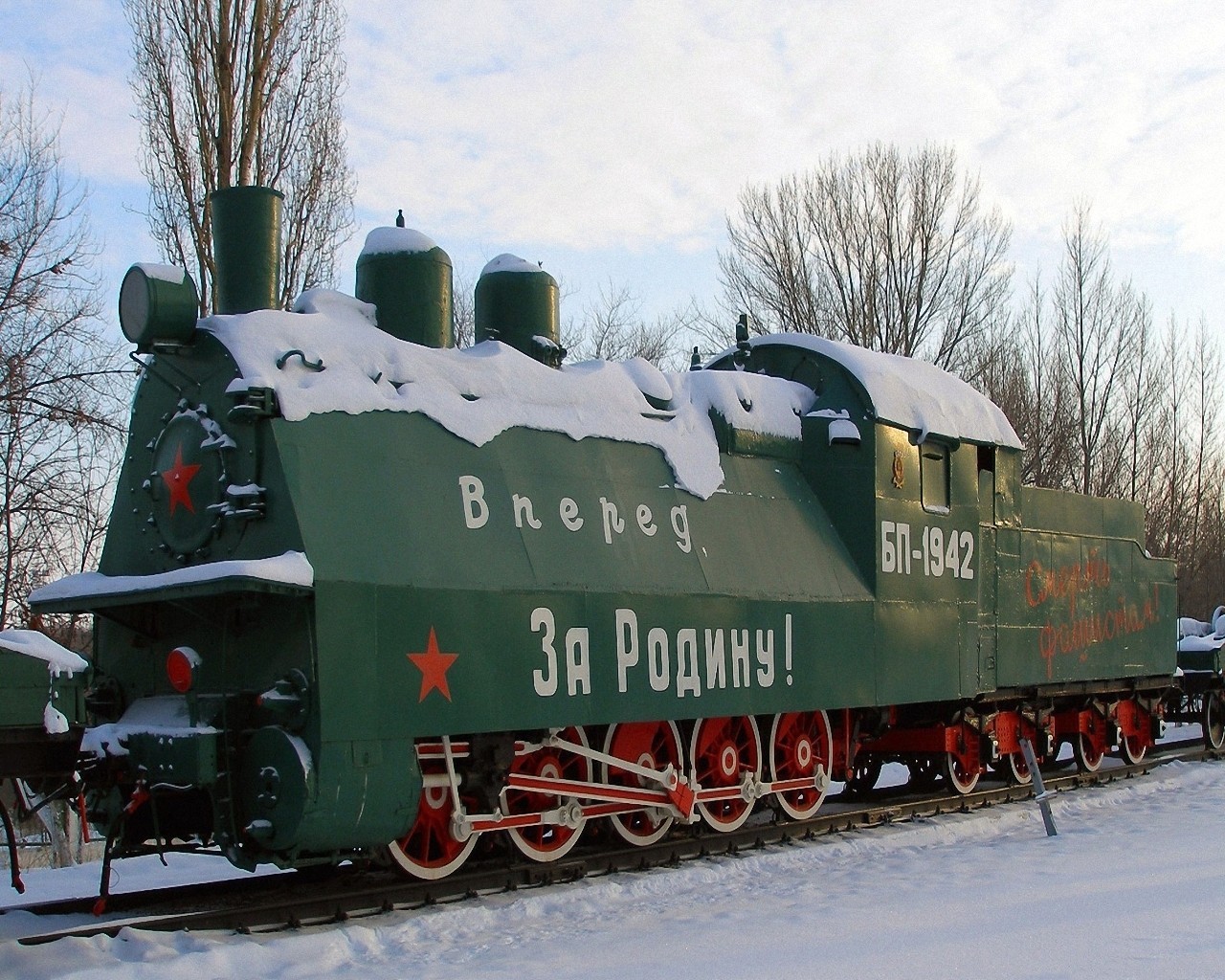 Steam Locomotive Locomotive Winter 1280x1024