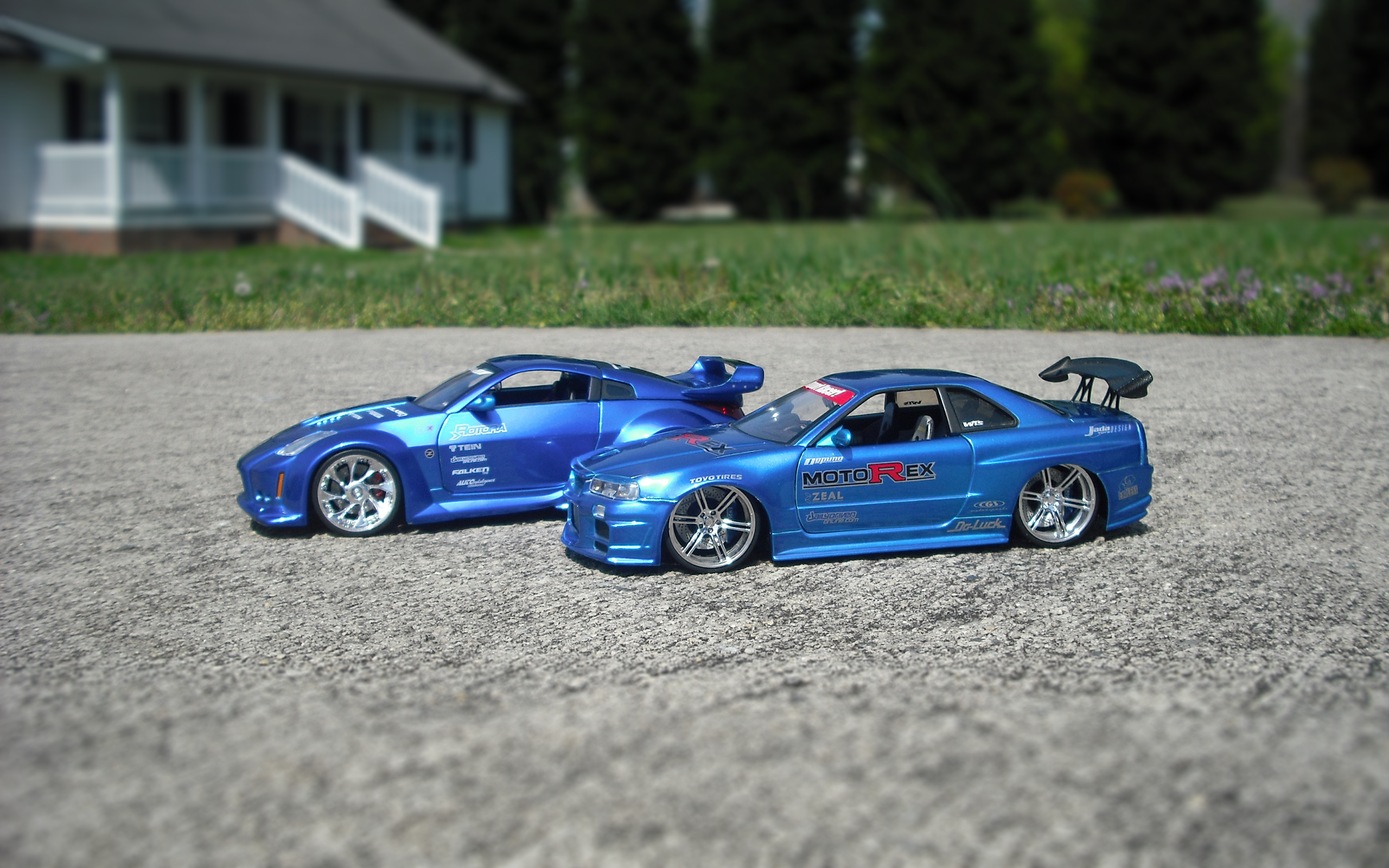 Nissan Skyline GT R R34 Nissan 350Z Car Vehicle Toys Macro JDM Tuning Blue Cars Nissan Fairlady Z Ni 2560x1600