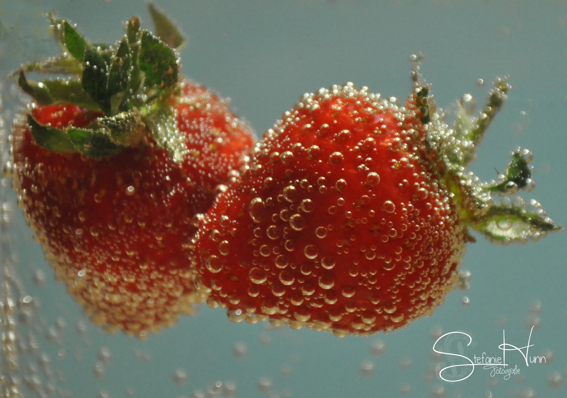 Red Strawberries Fruit Bubbles 1920x1346