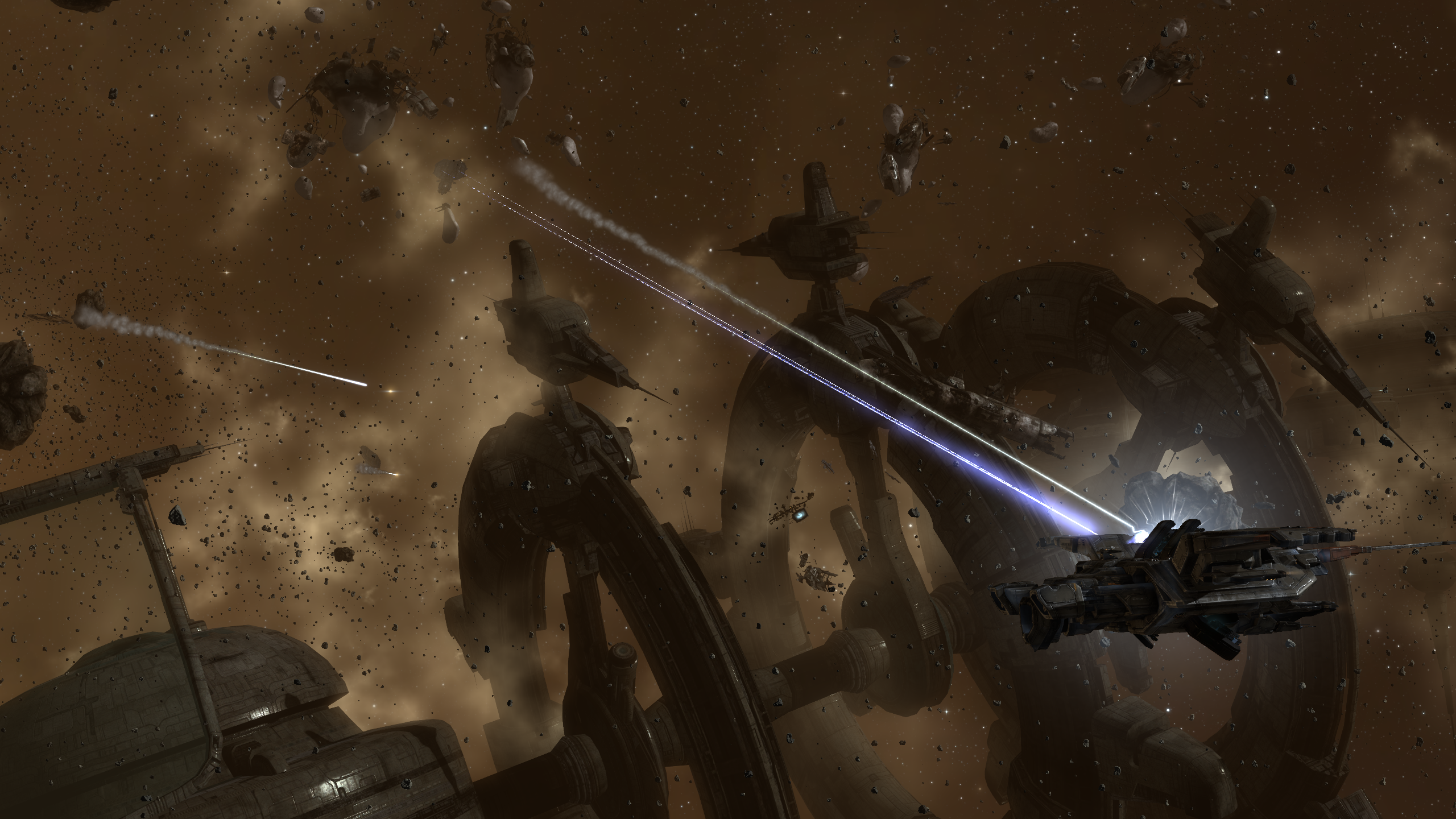 EVE Online Space Science Fiction Spaceship War Video Games Space Battle Space Station 2560x1440