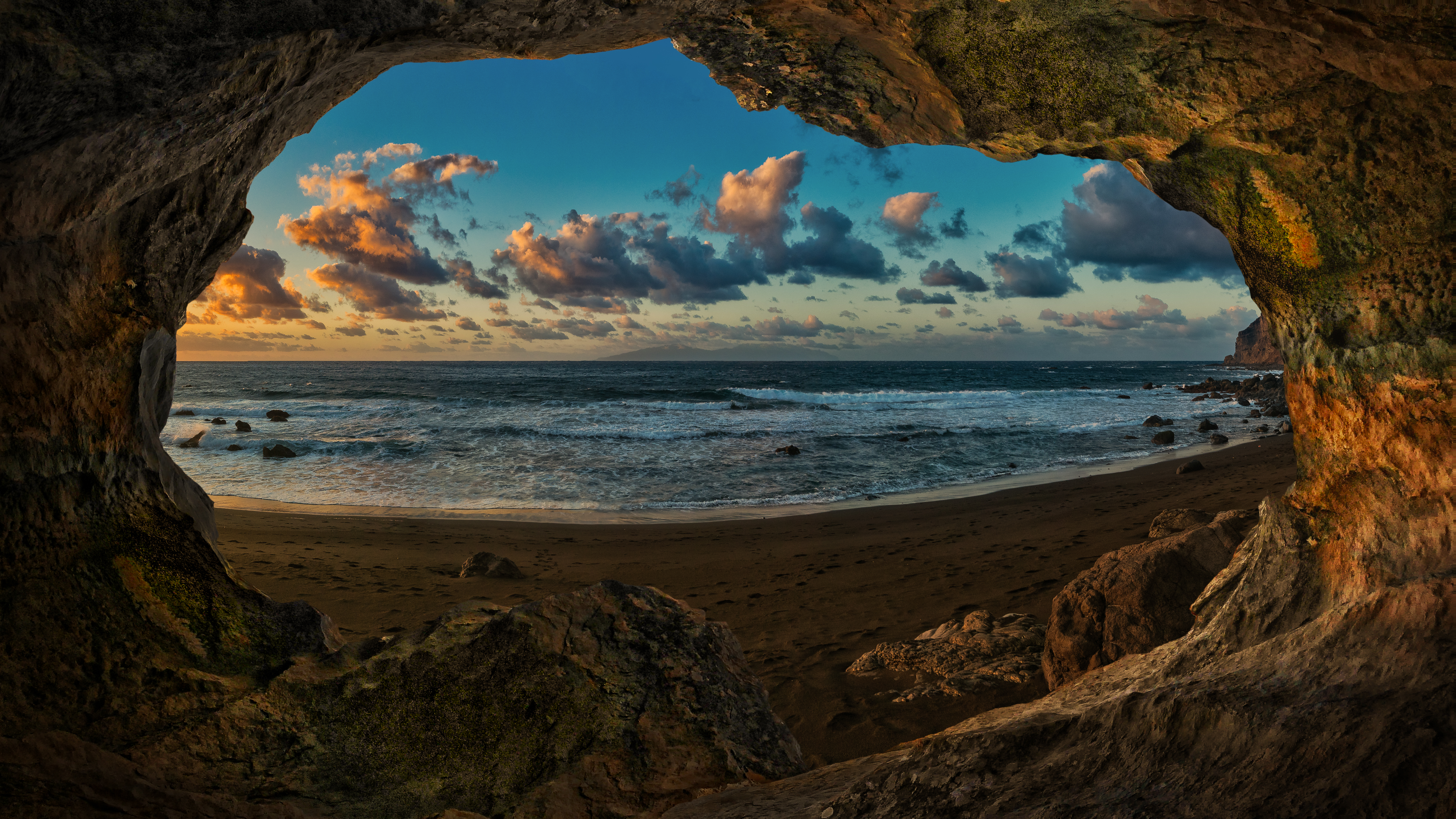 Photomontage Canary Islands Nature Sky Sea 4592x2583