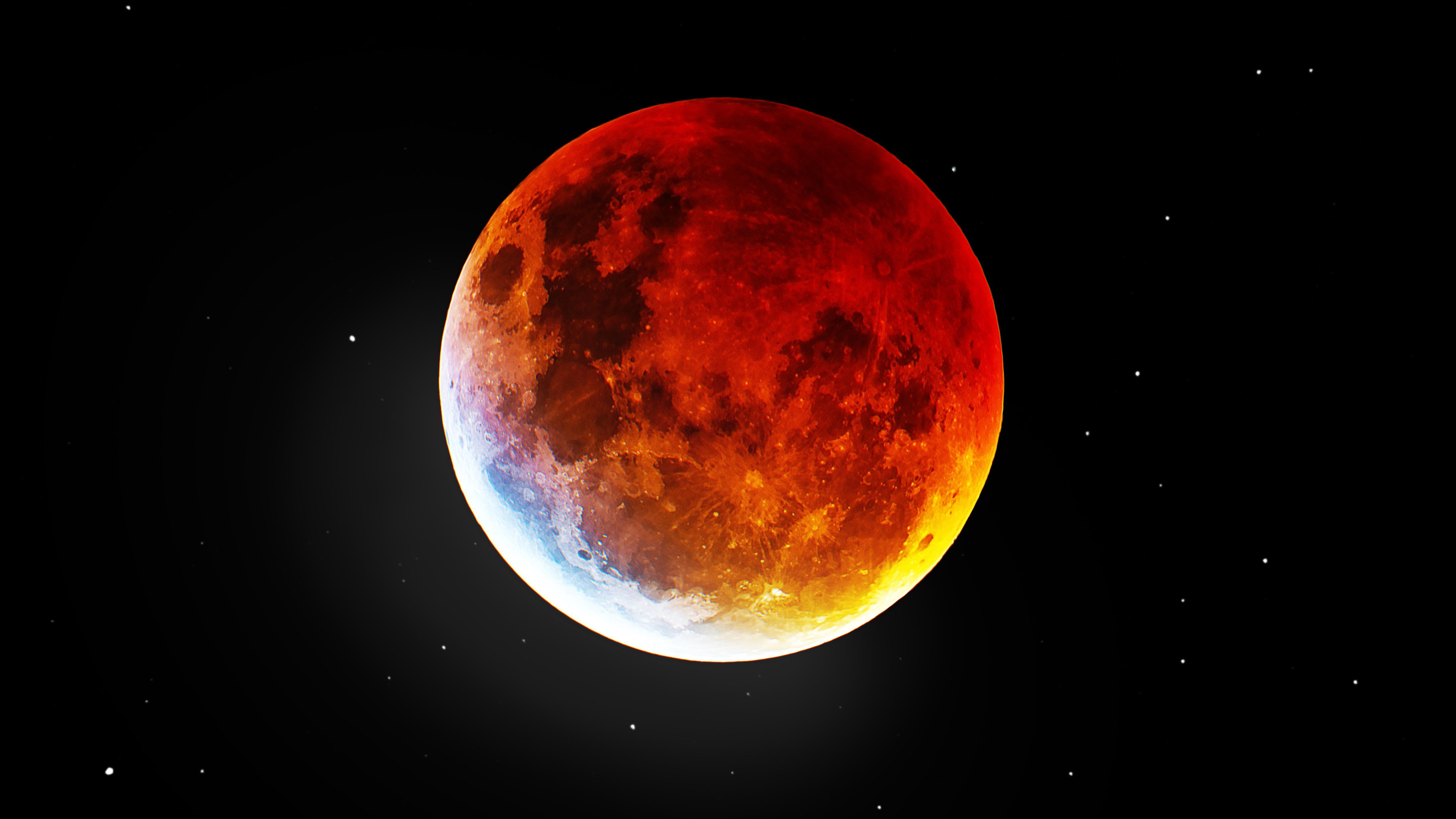 Blood Moon Moon Space 5120x2880