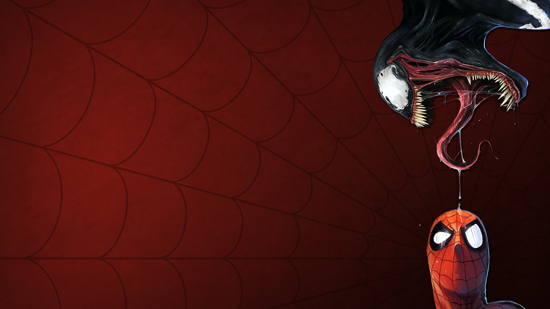 Venom Spider Man Artwork Spider Webs Comics Marvel Comics Superhero 1920x1080