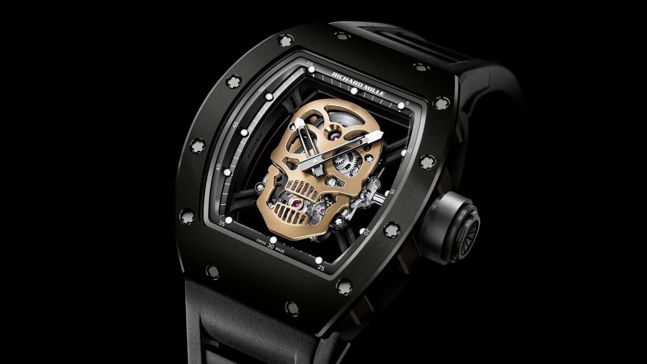 Skull Watch Black Wrist Watch Richard Mille 2200x1239