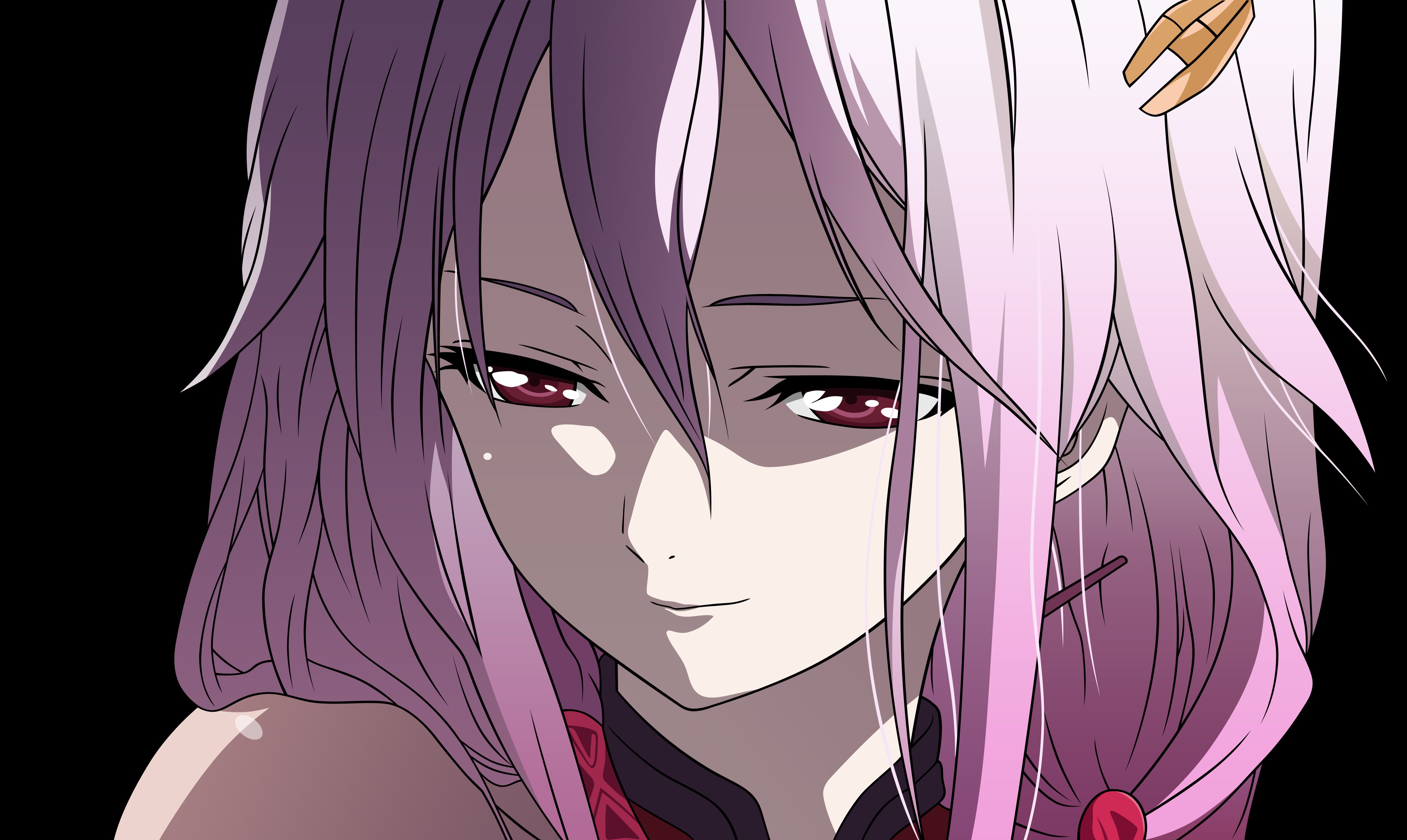Guilty Crown Yuzuriha Inori Red Eyes Purple Hair Anime Girls Anime 4330x2586