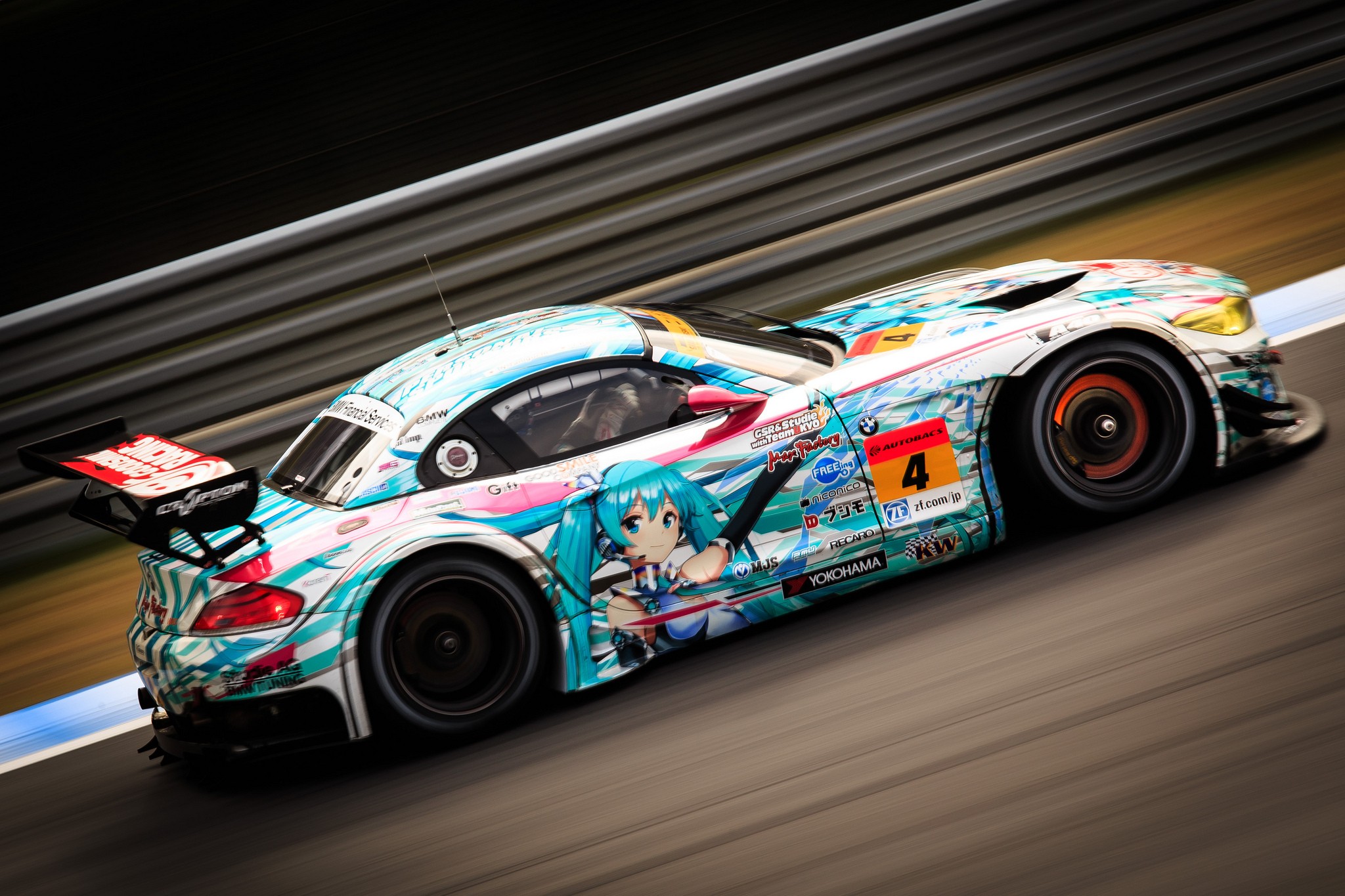 Racing Race Cars Hatsune Miku Itasha Brake Glow BMW Z4 BMW Car 2048x1365