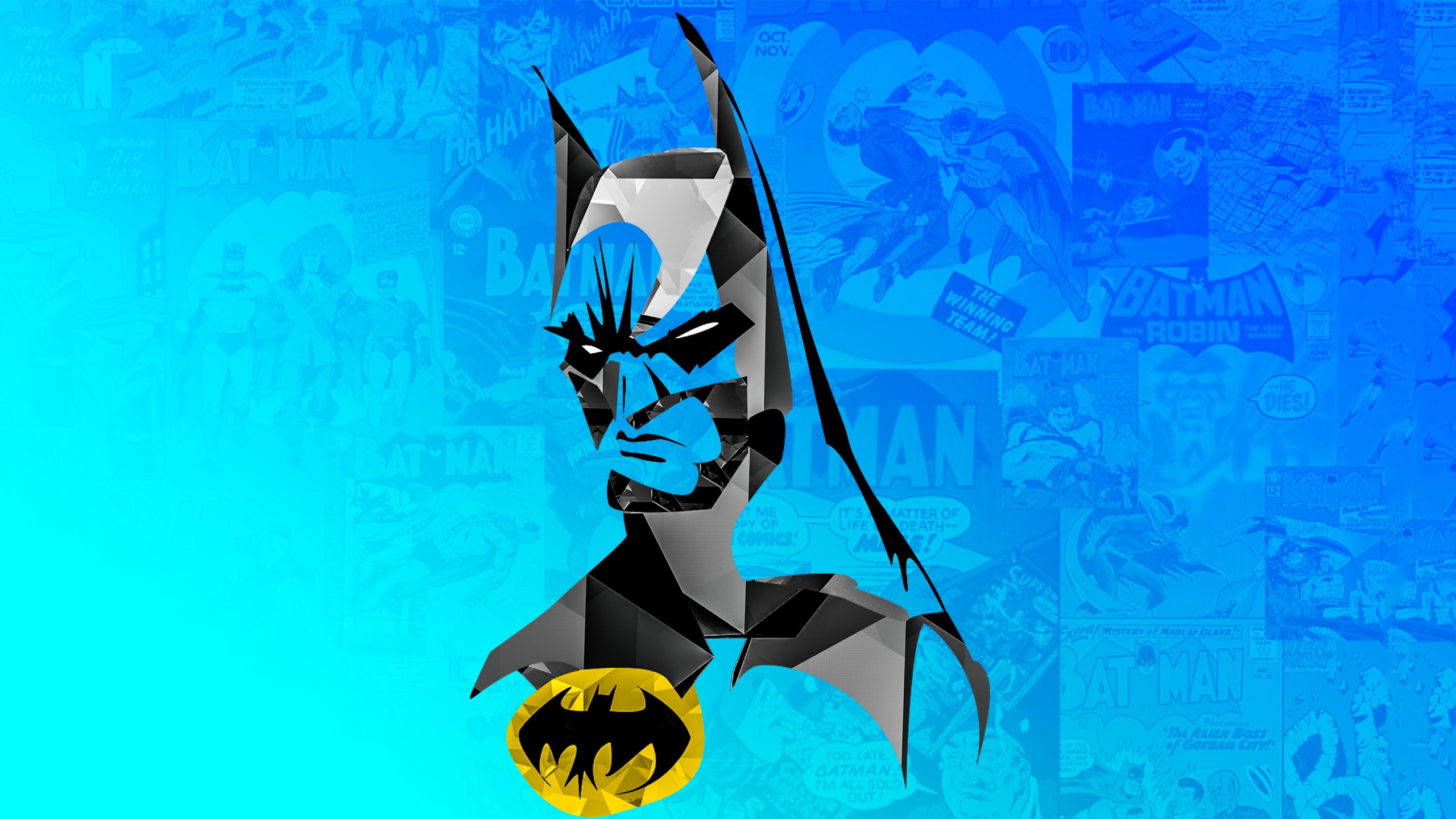 Batman DC Comics Batman Forever Batman Arkham City Cyan Blue 2560x1440