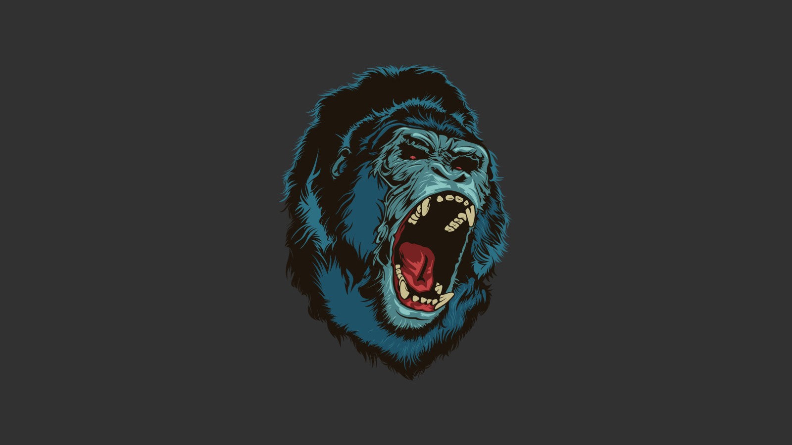 Roar Monkey Apes Simple Background 1600x900