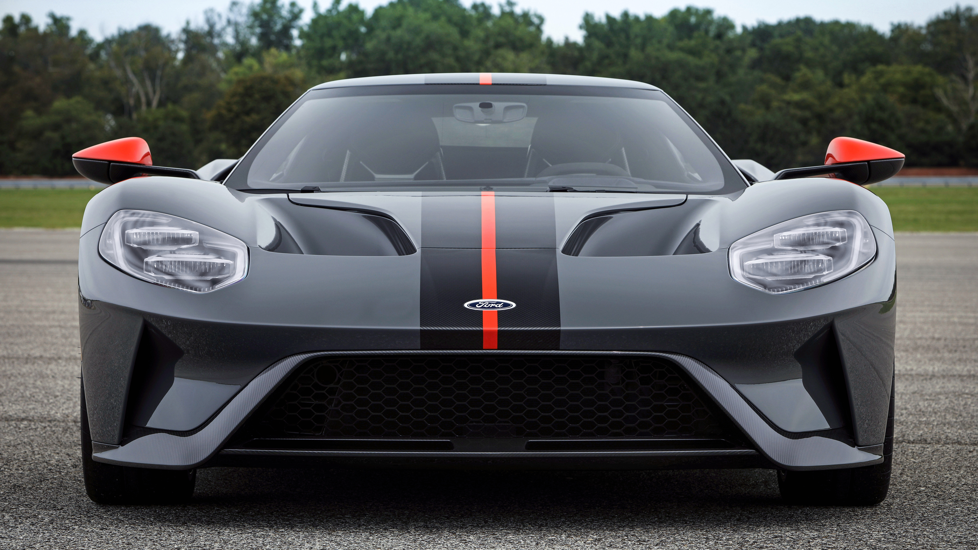 Ford GT Carbon Fiber Car Vehicle Muscle Car Frontal View 4096x2304