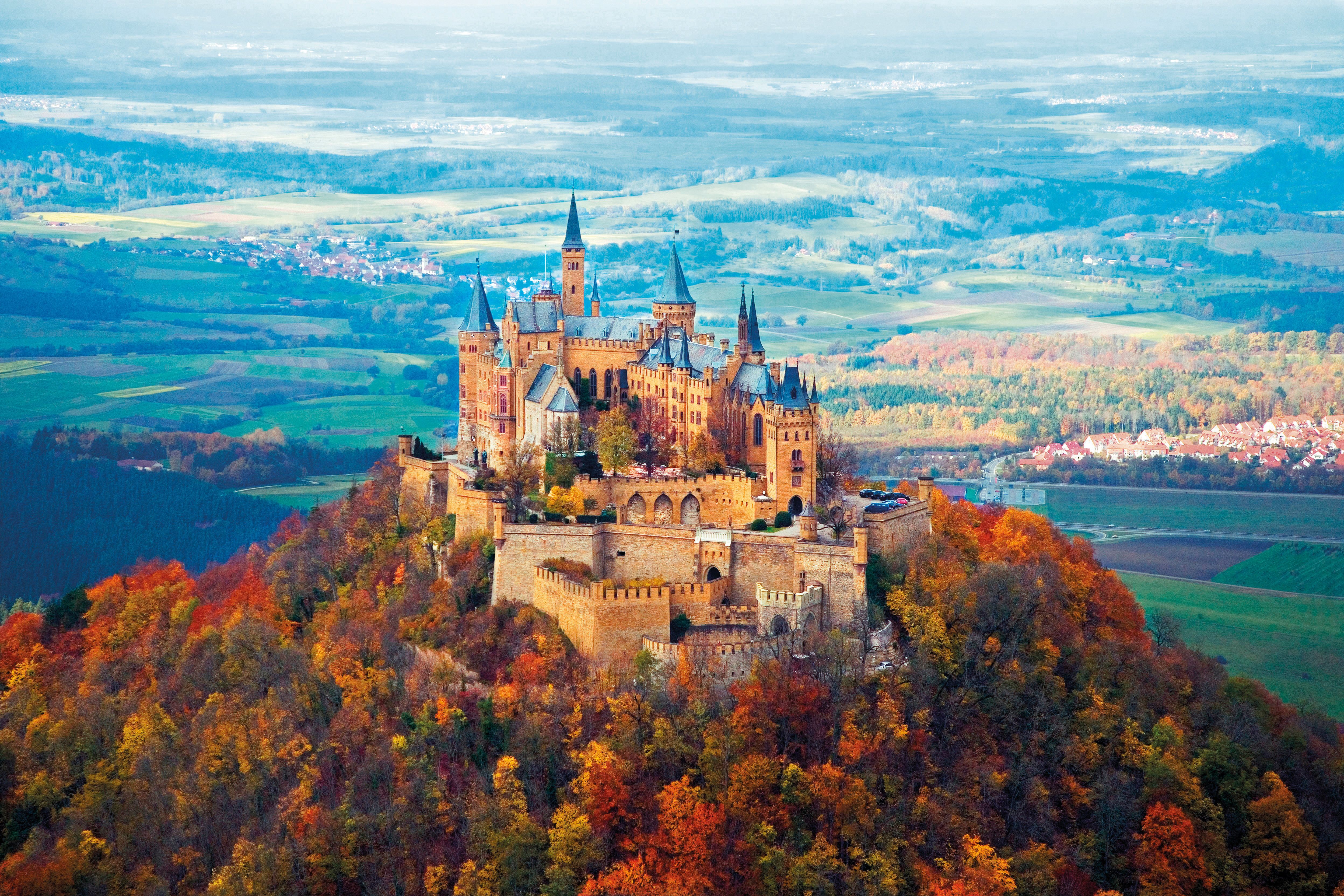 Castle Fall Foliage Forest Hohenzollern Castle 4992x3328